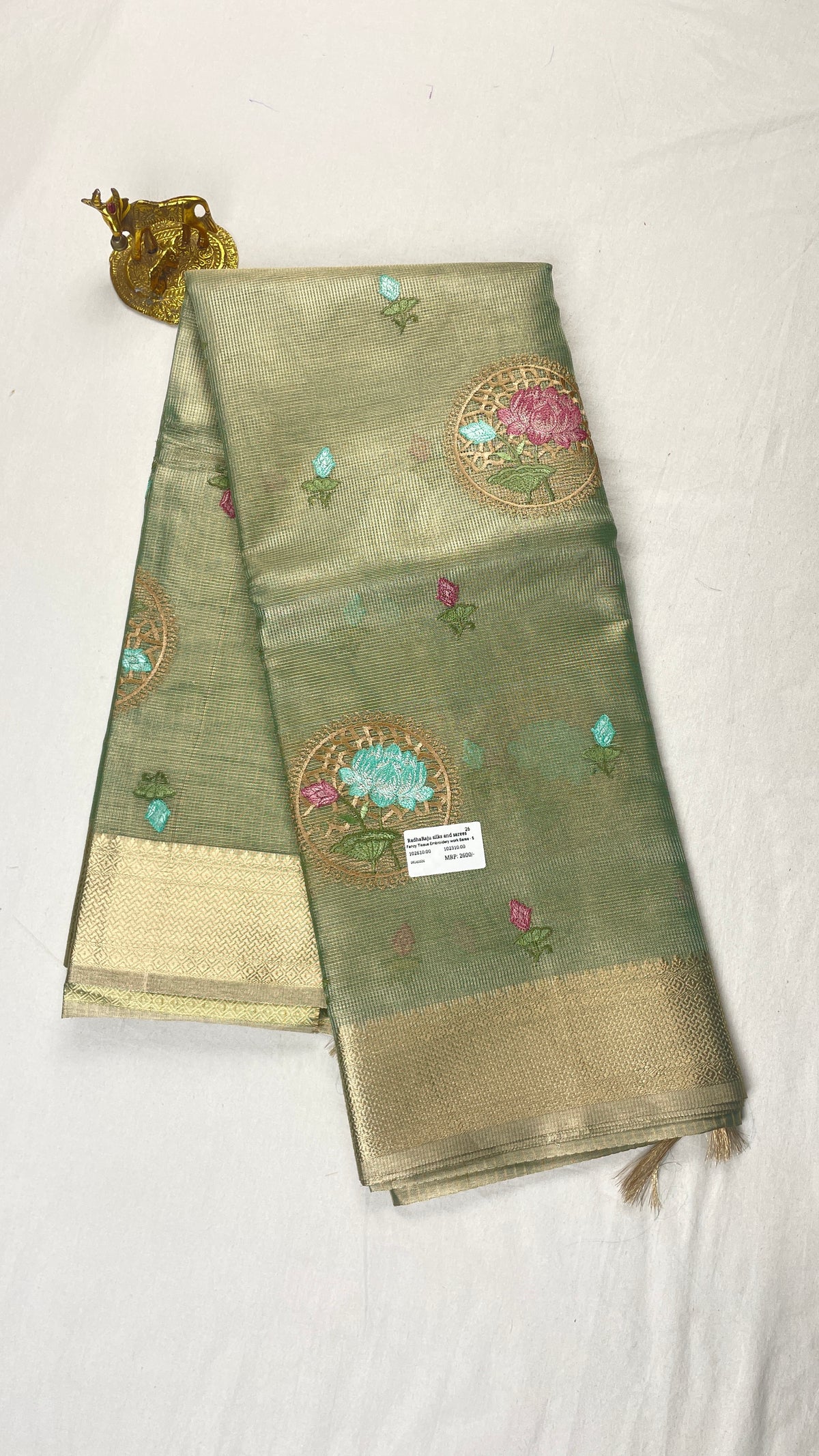 Banarasi Fancy Tissue Embroidery work saree