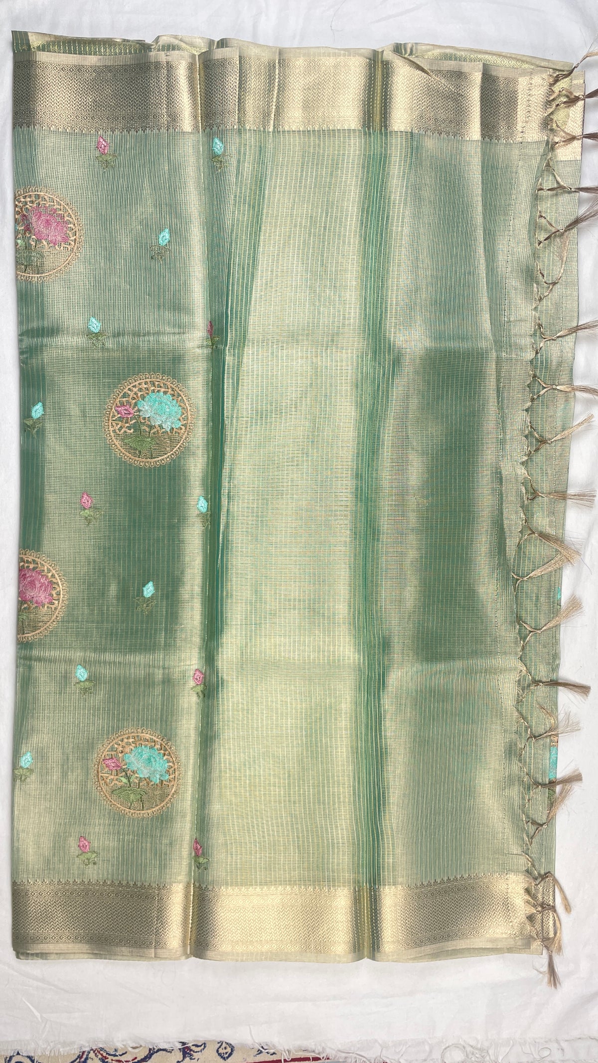 Banarasi Fancy Tissue Embroidery work saree