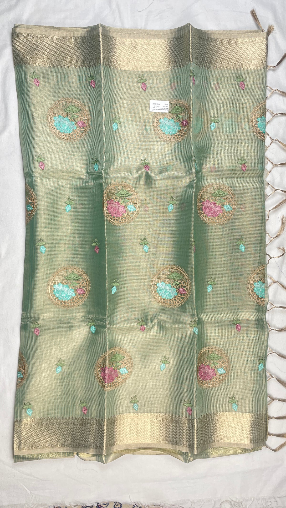 Banarasi Fancy Tissue Embroidery work saree