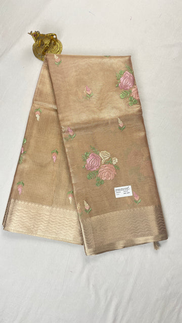 Banarasi Fancy Tissue Embroidery work saree