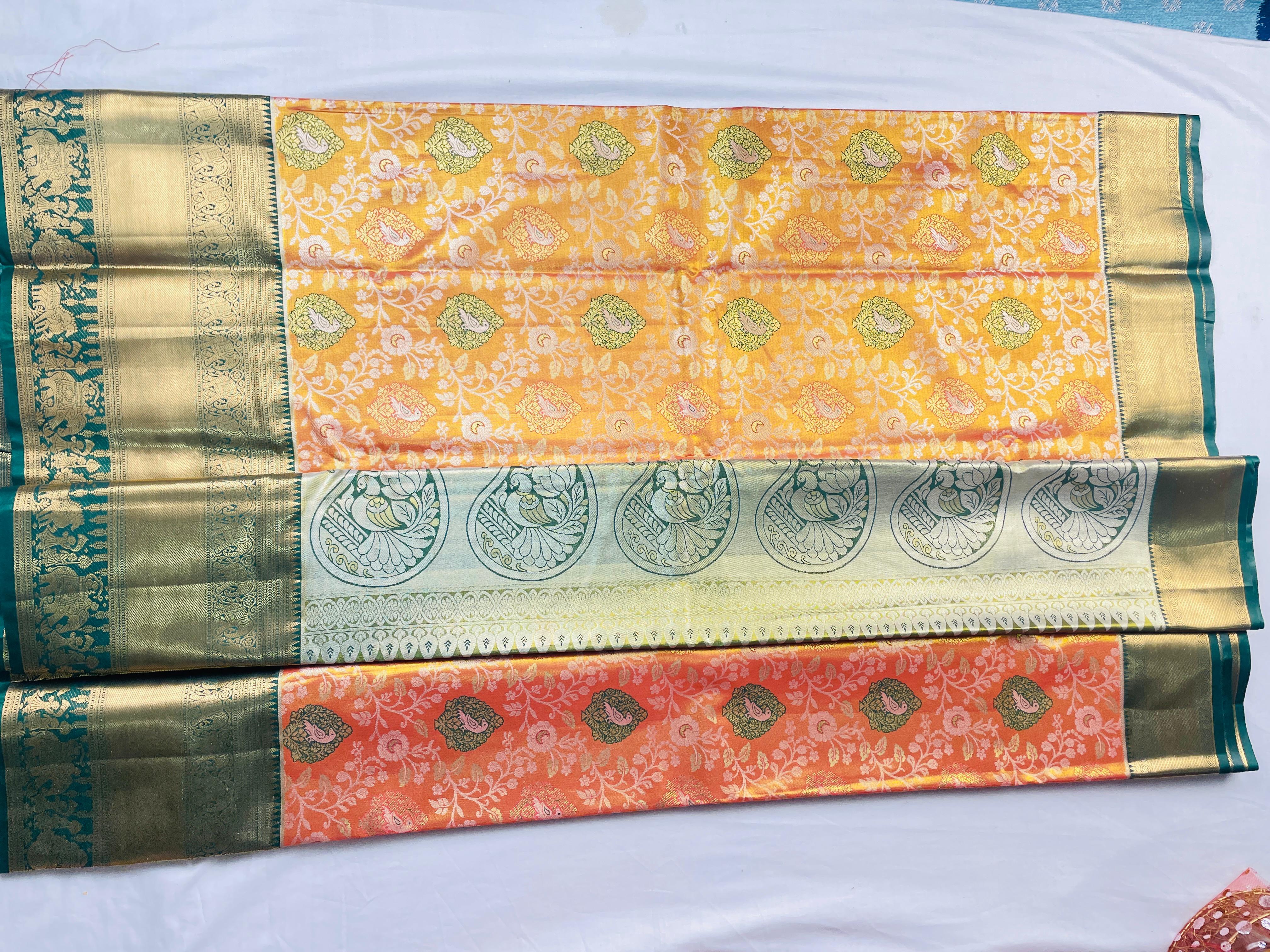 Mini Kanchipattu Bridal Tissue Saree