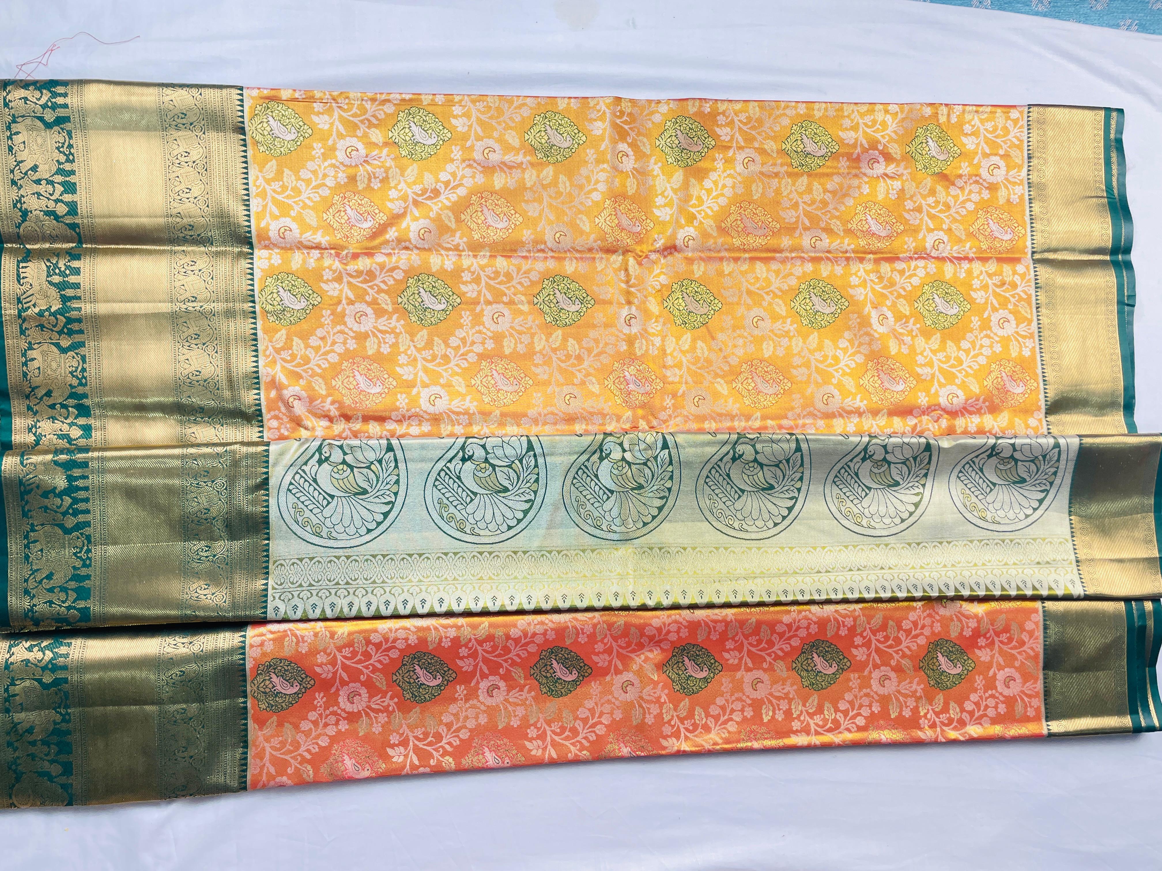 Mini Kanchipattu Bridal Tissue Saree