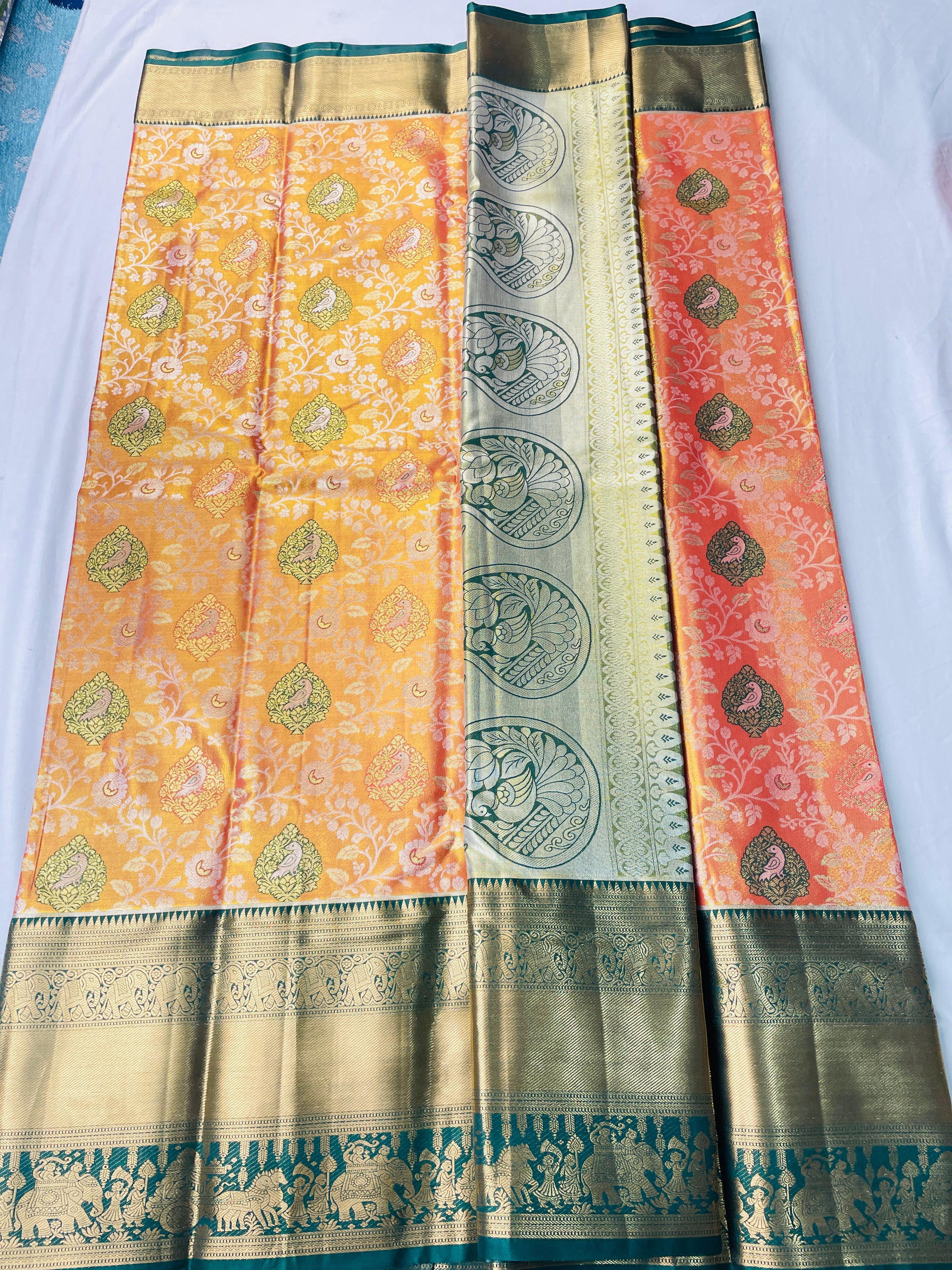 Mini Kanchipattu Bridal Tissue Saree