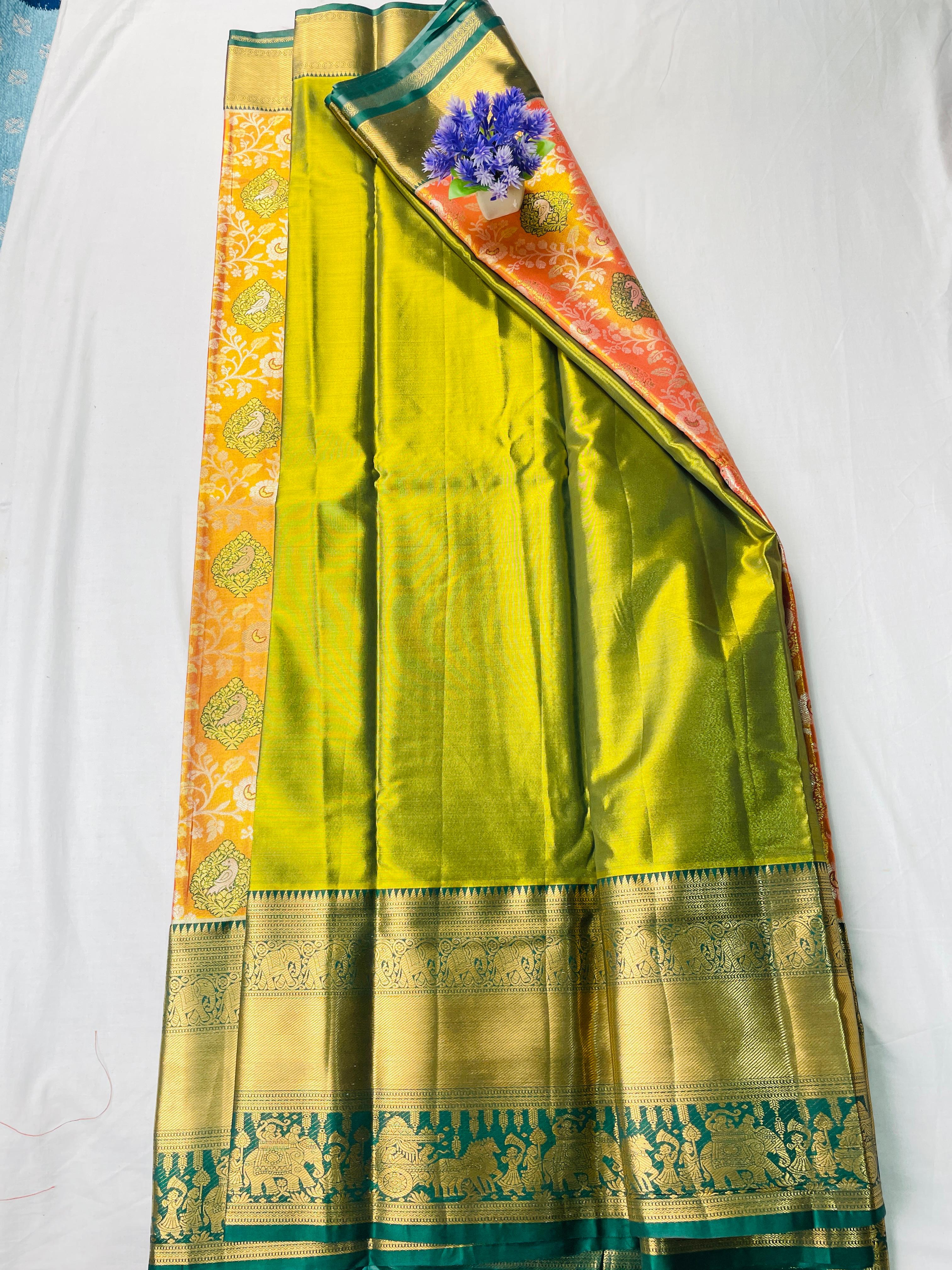 Mini Kanchipattu Bridal Tissue Saree