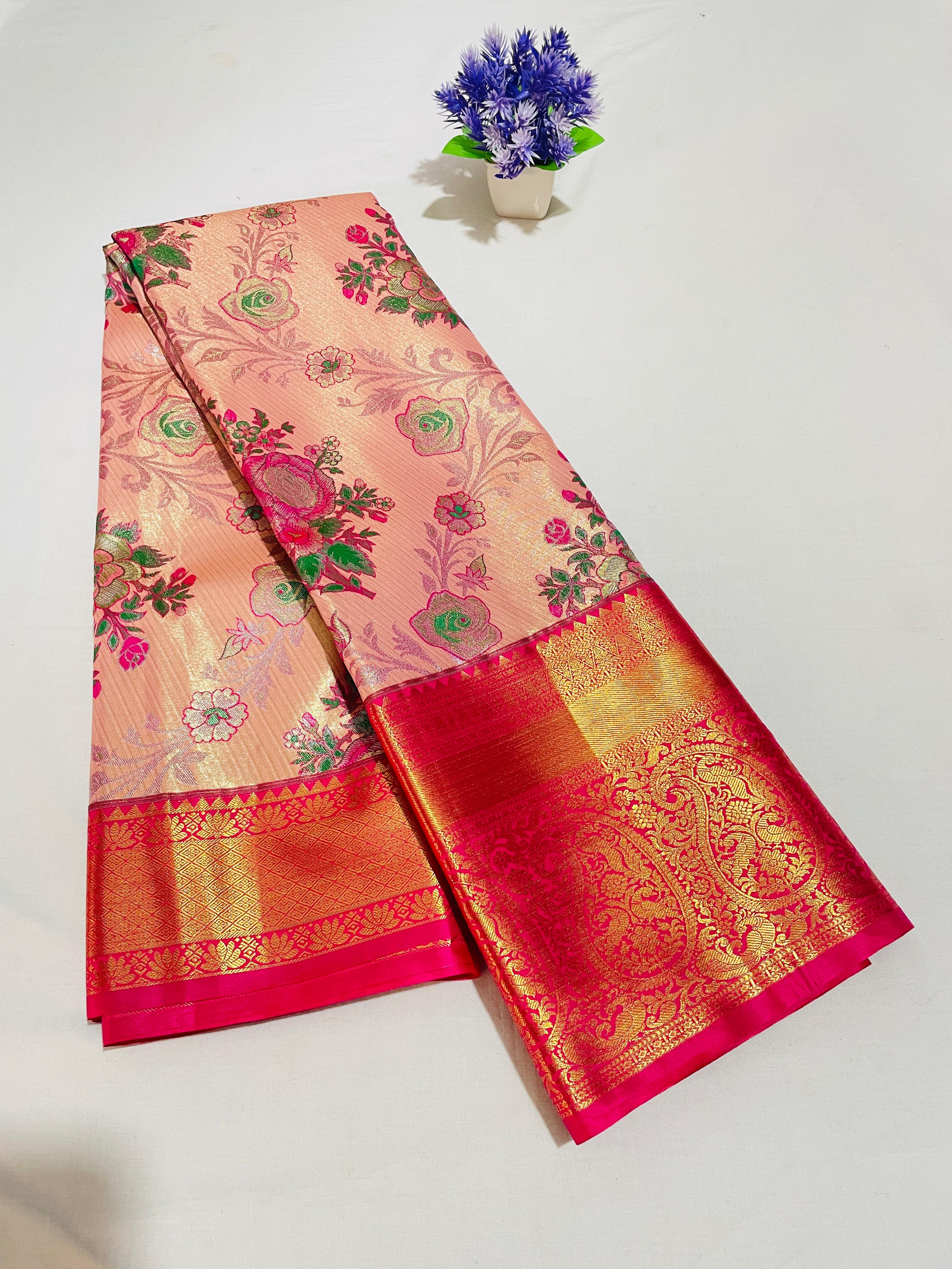 Mini Kanchi Pattu Bridal Tissues Sarees