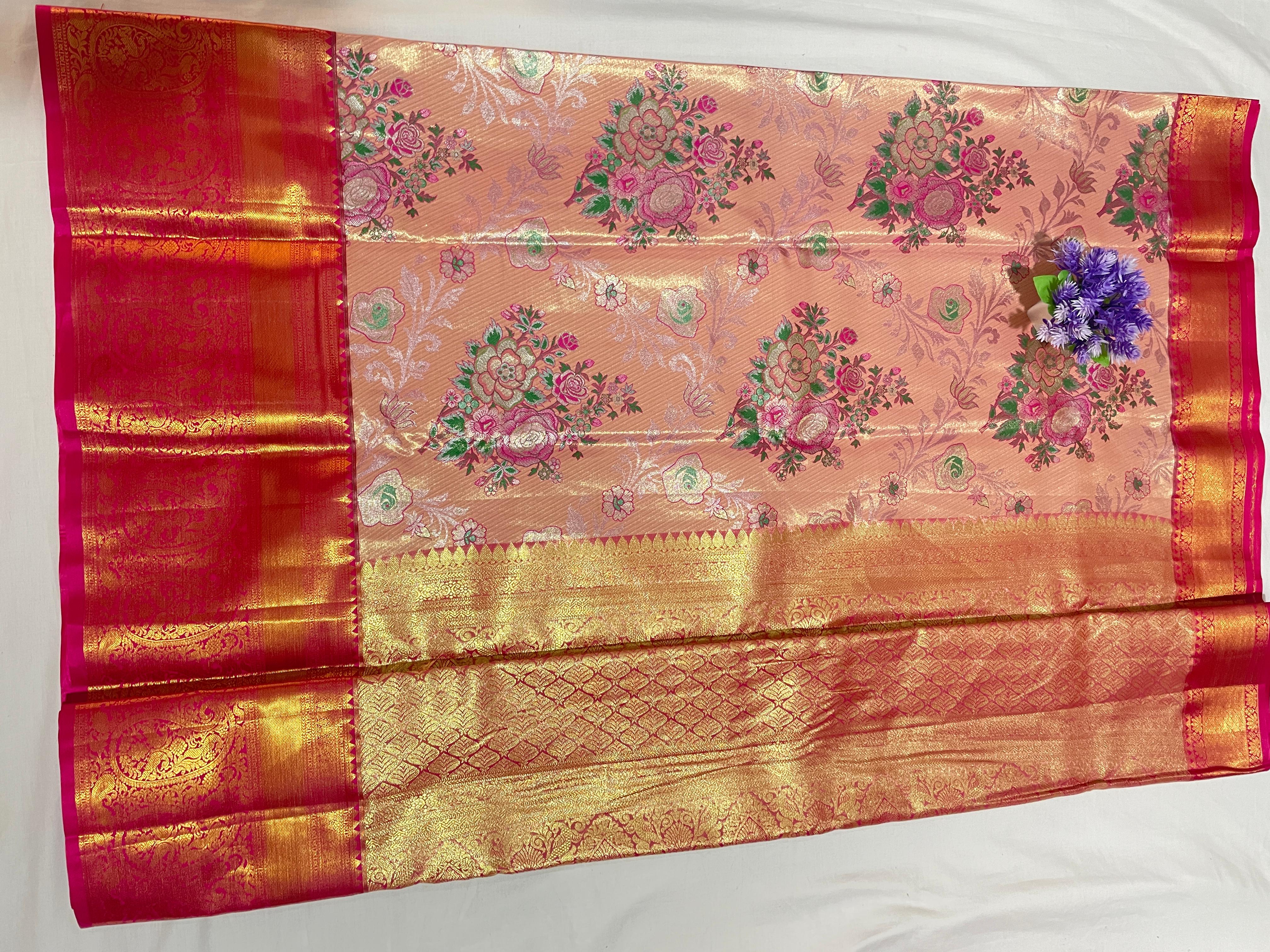 Mini Kanchi Pattu Bridal Tissues Sarees