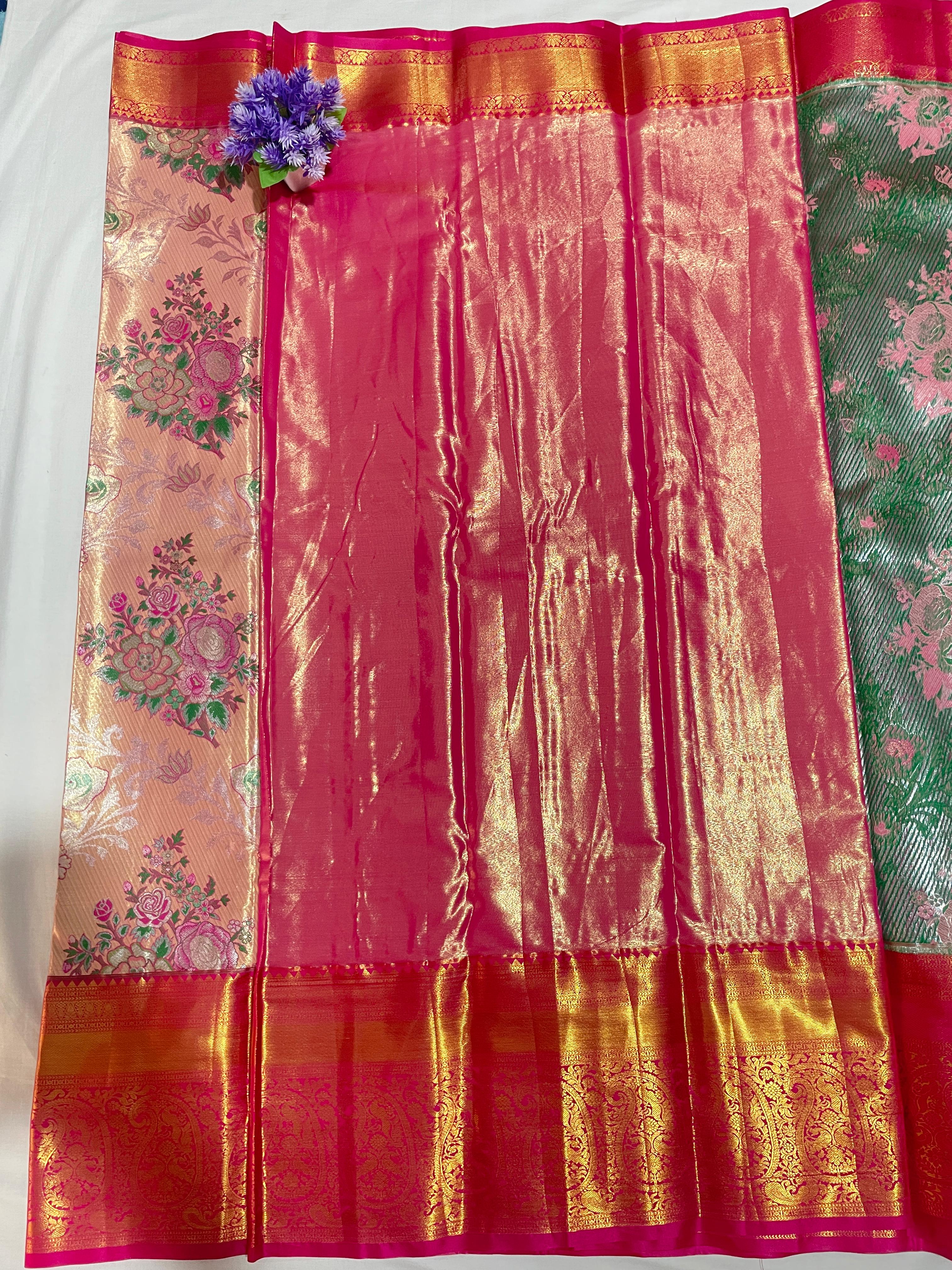Mini Kanchi Pattu Bridal Tissues Sarees