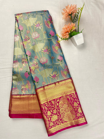 Mini Kanchi Pattu Bridal Tissue Saree