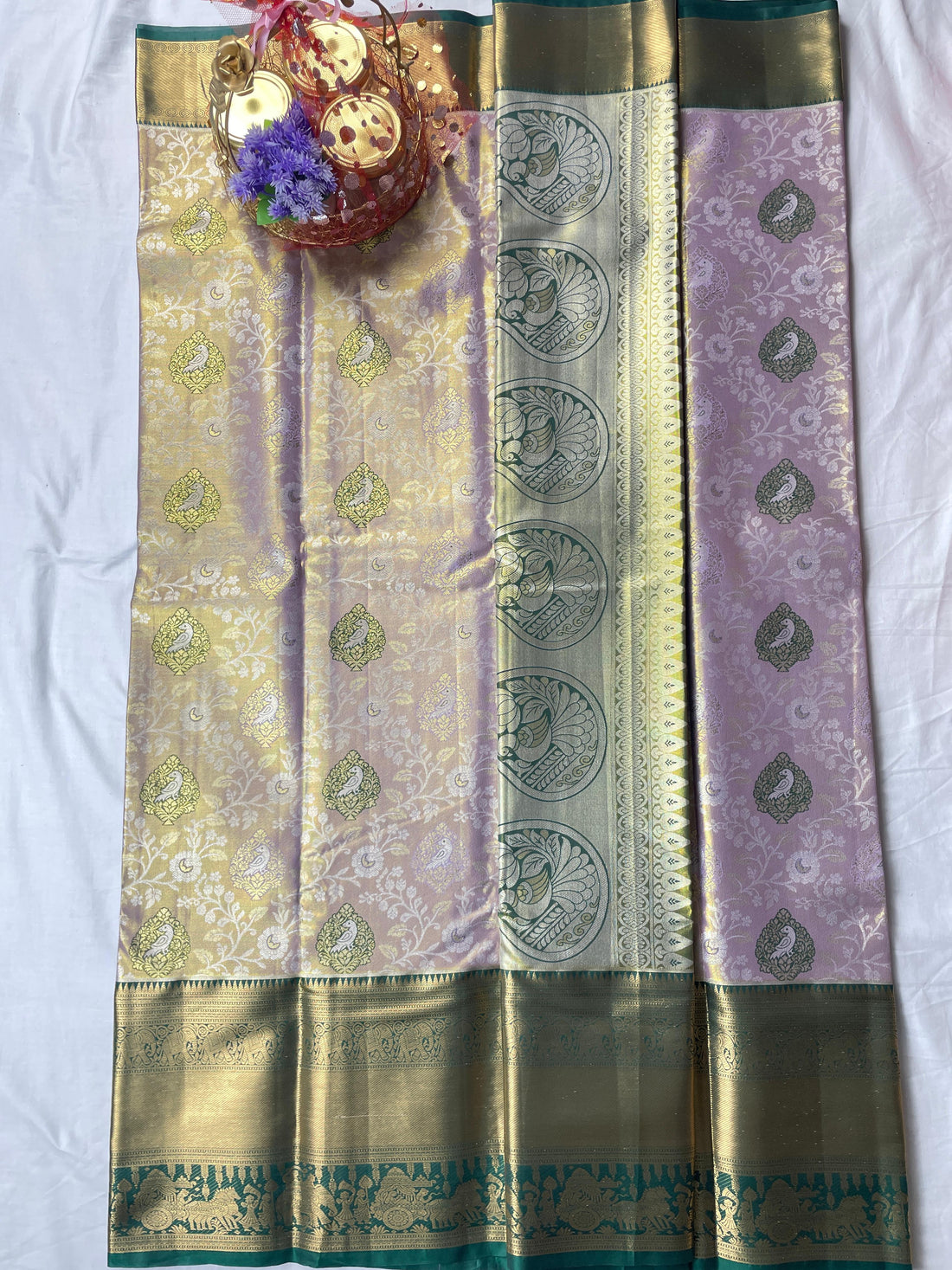 Mini Kanchipattu Bridal Tissue Saree