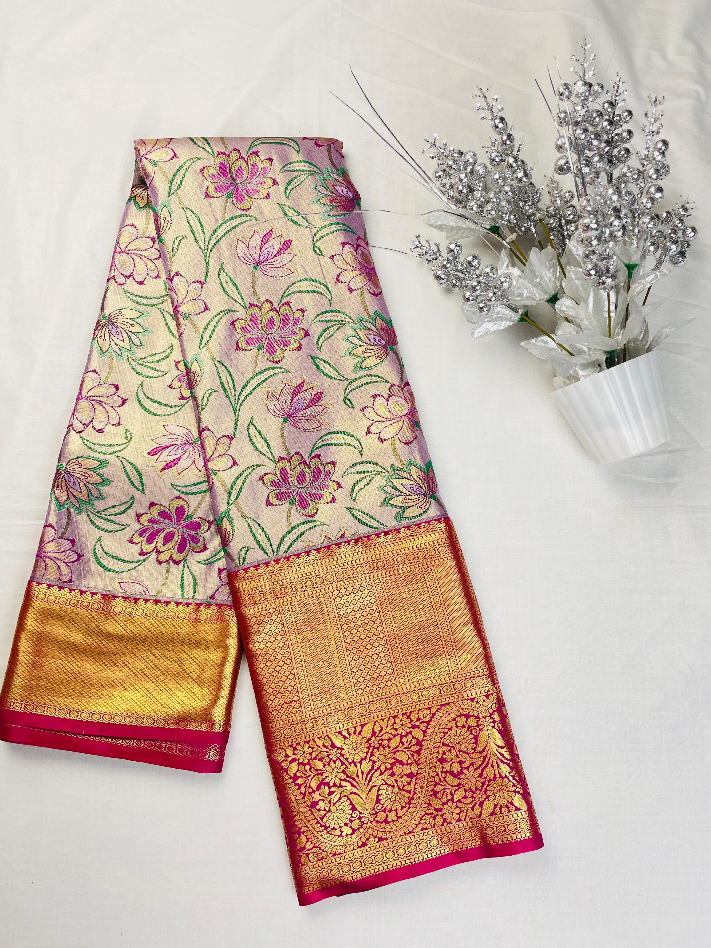 Mini Kanchi Pattu Bridal Tissue saree