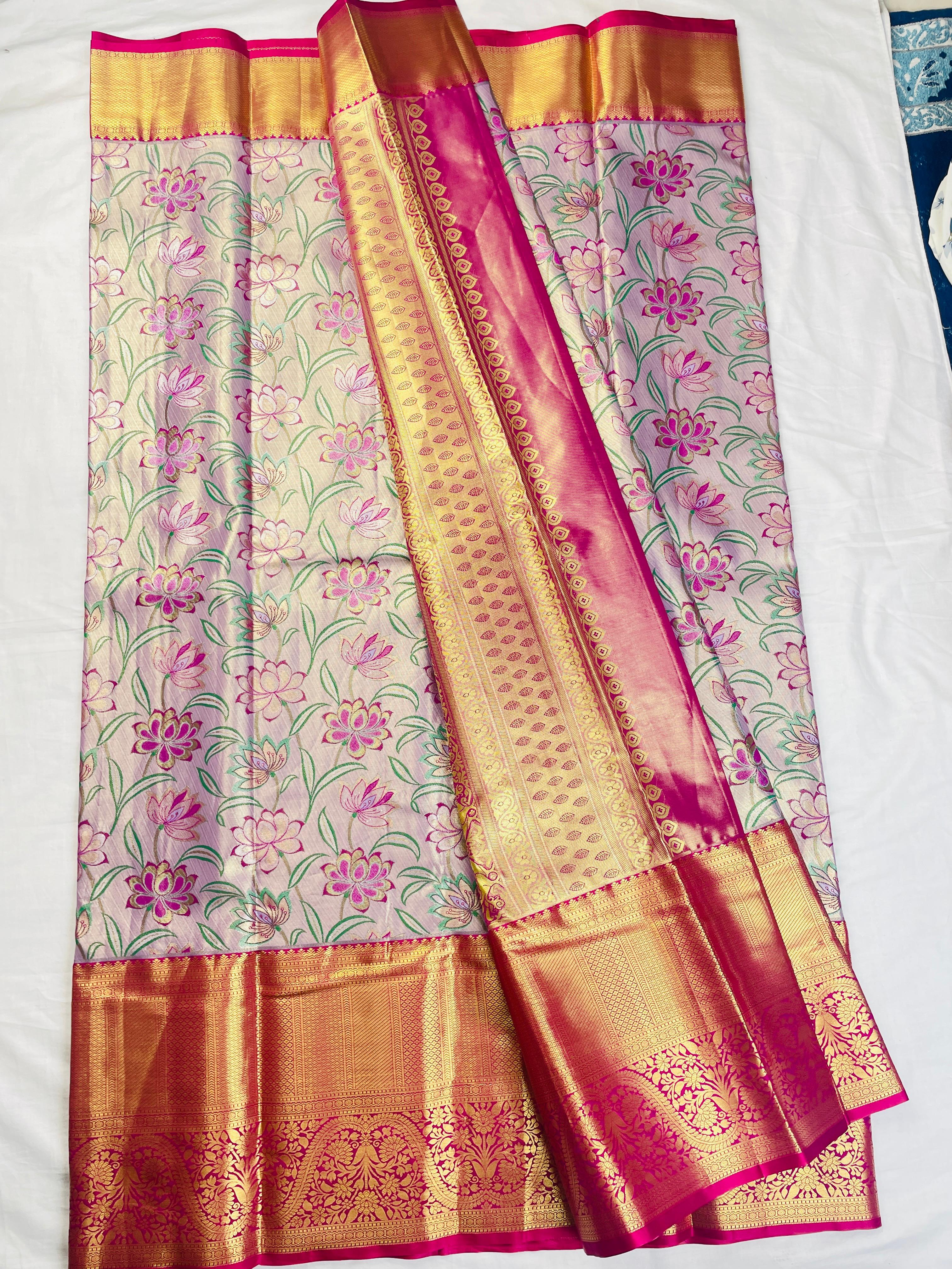 Mini Kanchi Pattu Bridal Tissue saree