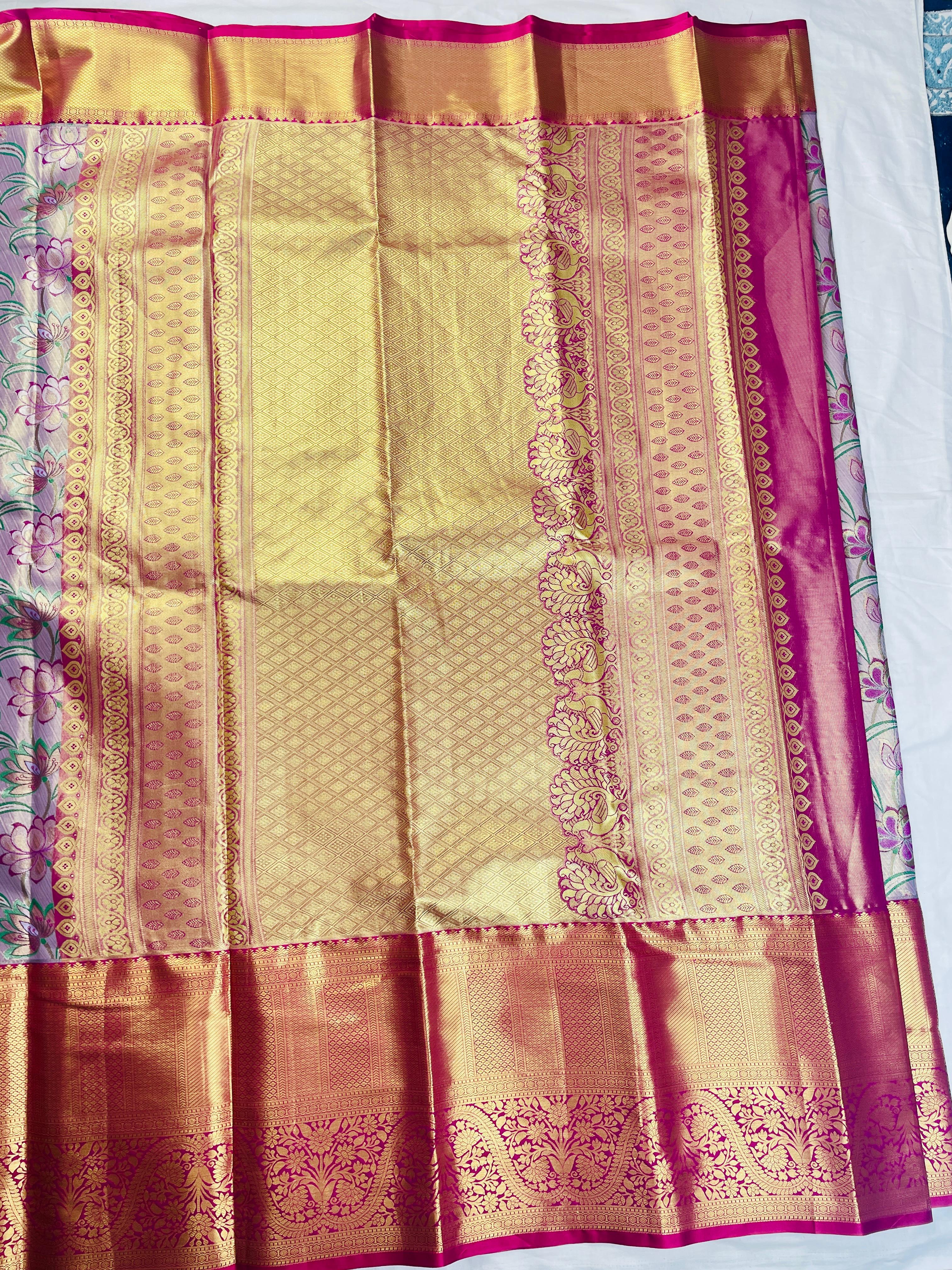 Mini Kanchi Pattu Bridal Tissue saree