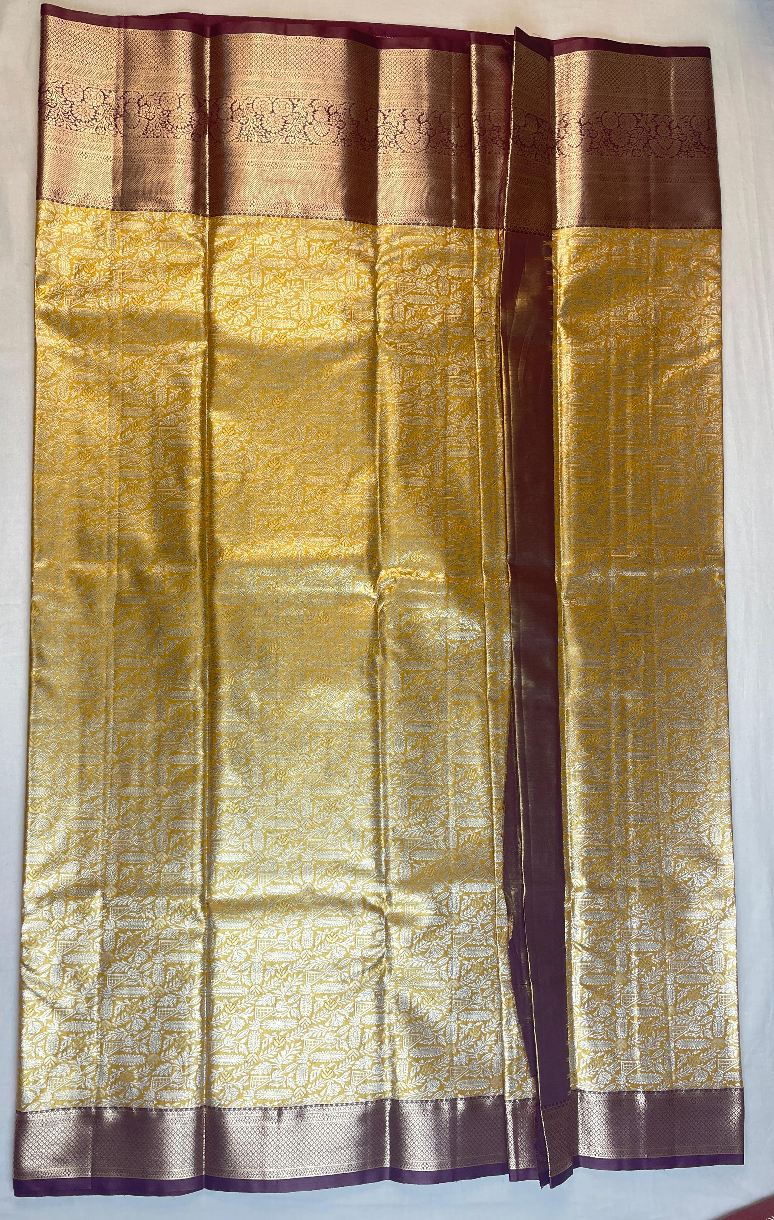 Mini Kanchi  Pattu Bridal  Tissue Sarees
