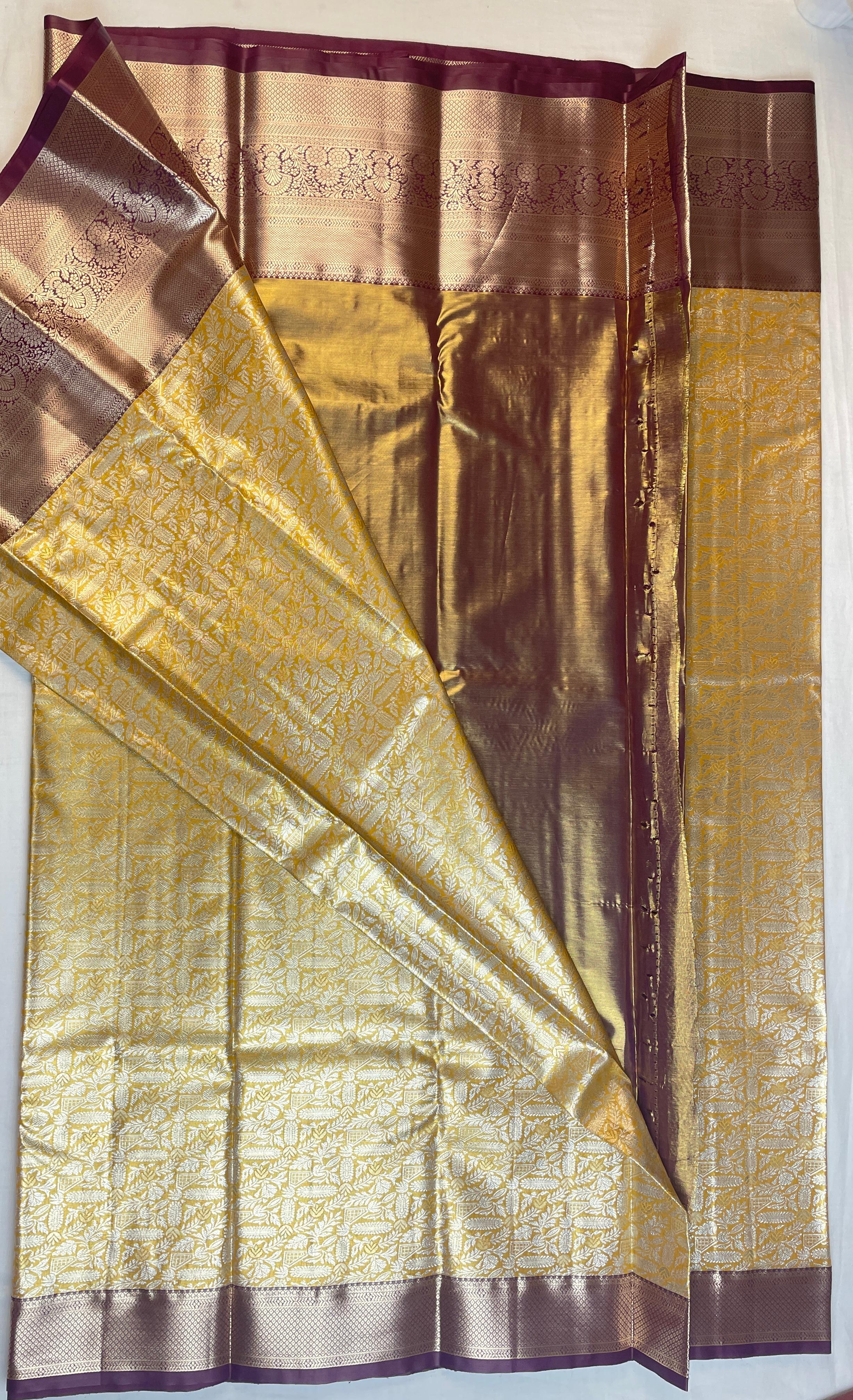 Mini Kanchi Pattu Bridal Tissue Saree