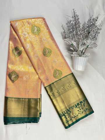 Mini Kanchi  Pattu Bridal  Tissue Sarees