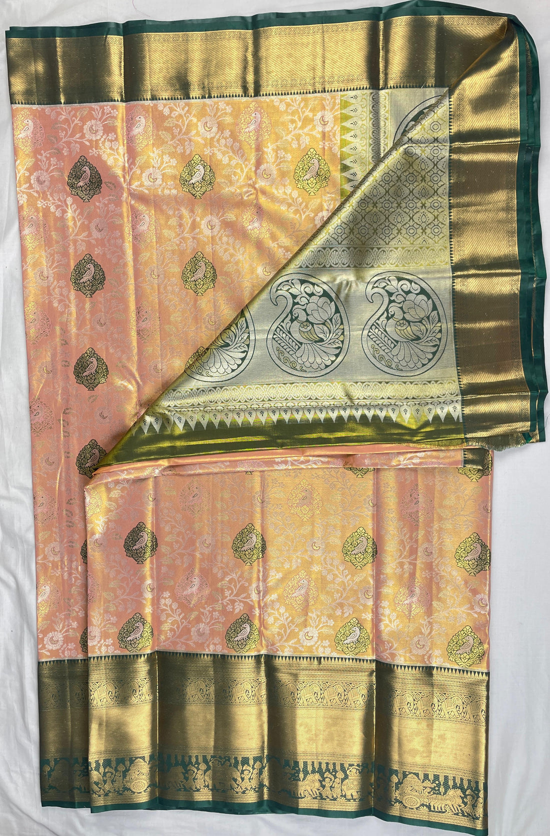Mini Kanchi  Pattu Bridal  Tissue Sarees