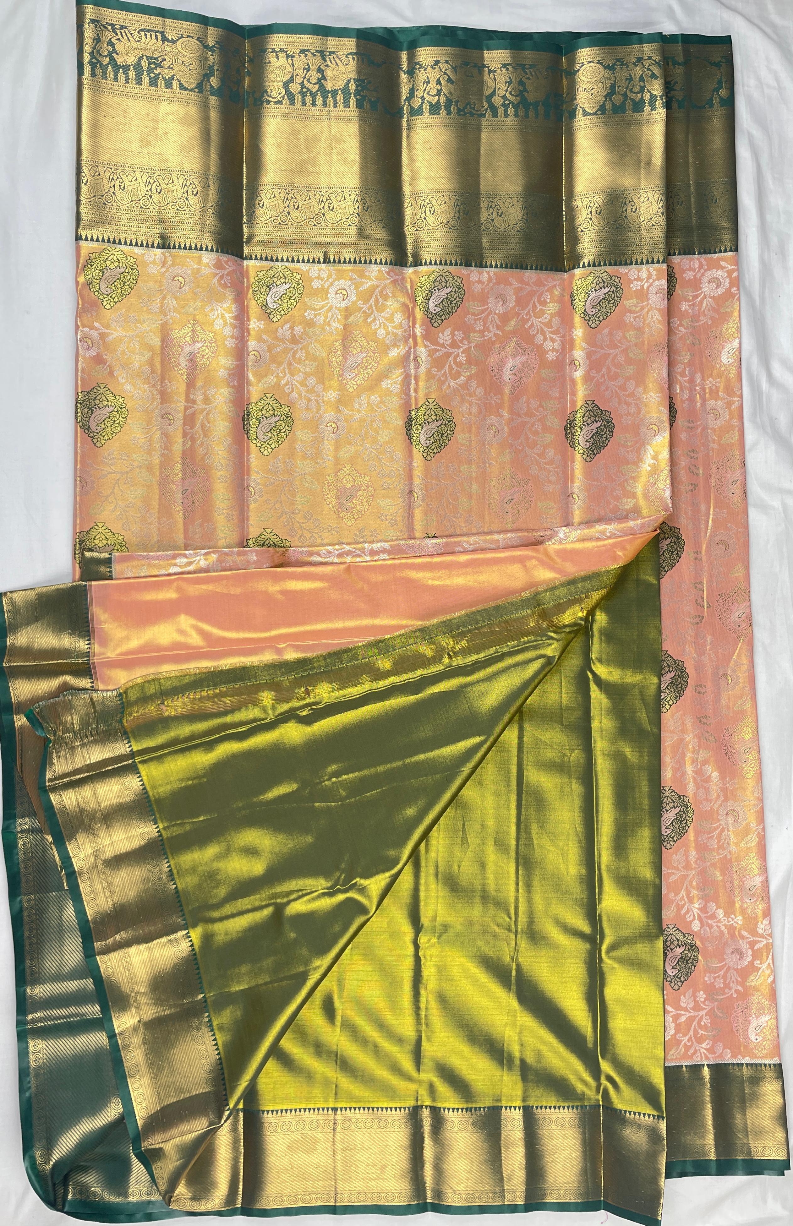 Mini Kanchi  Pattu Bridal  Tissue Sarees