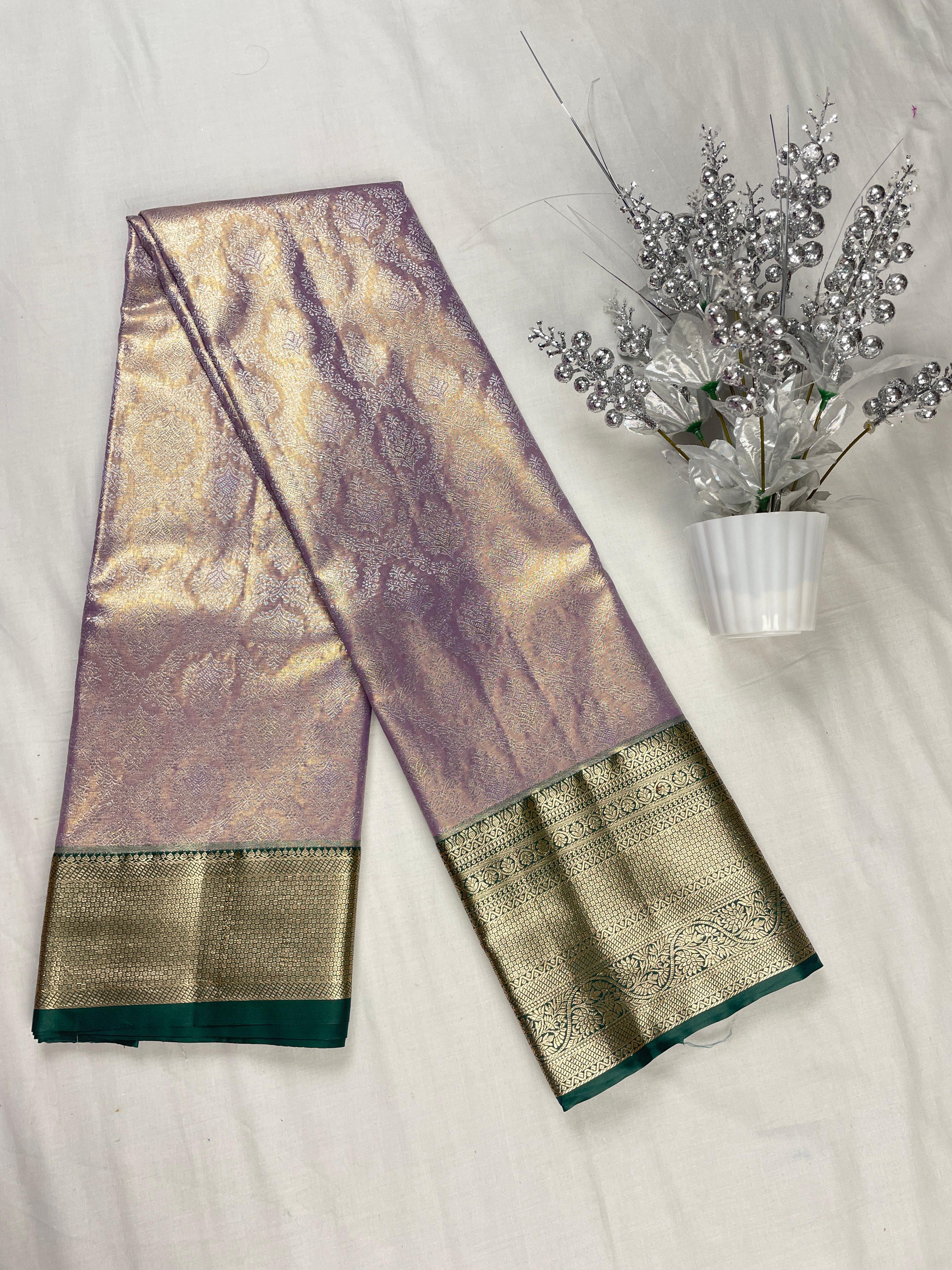 Mini Kanchi  Pattu Bridal  Tissue Sarees