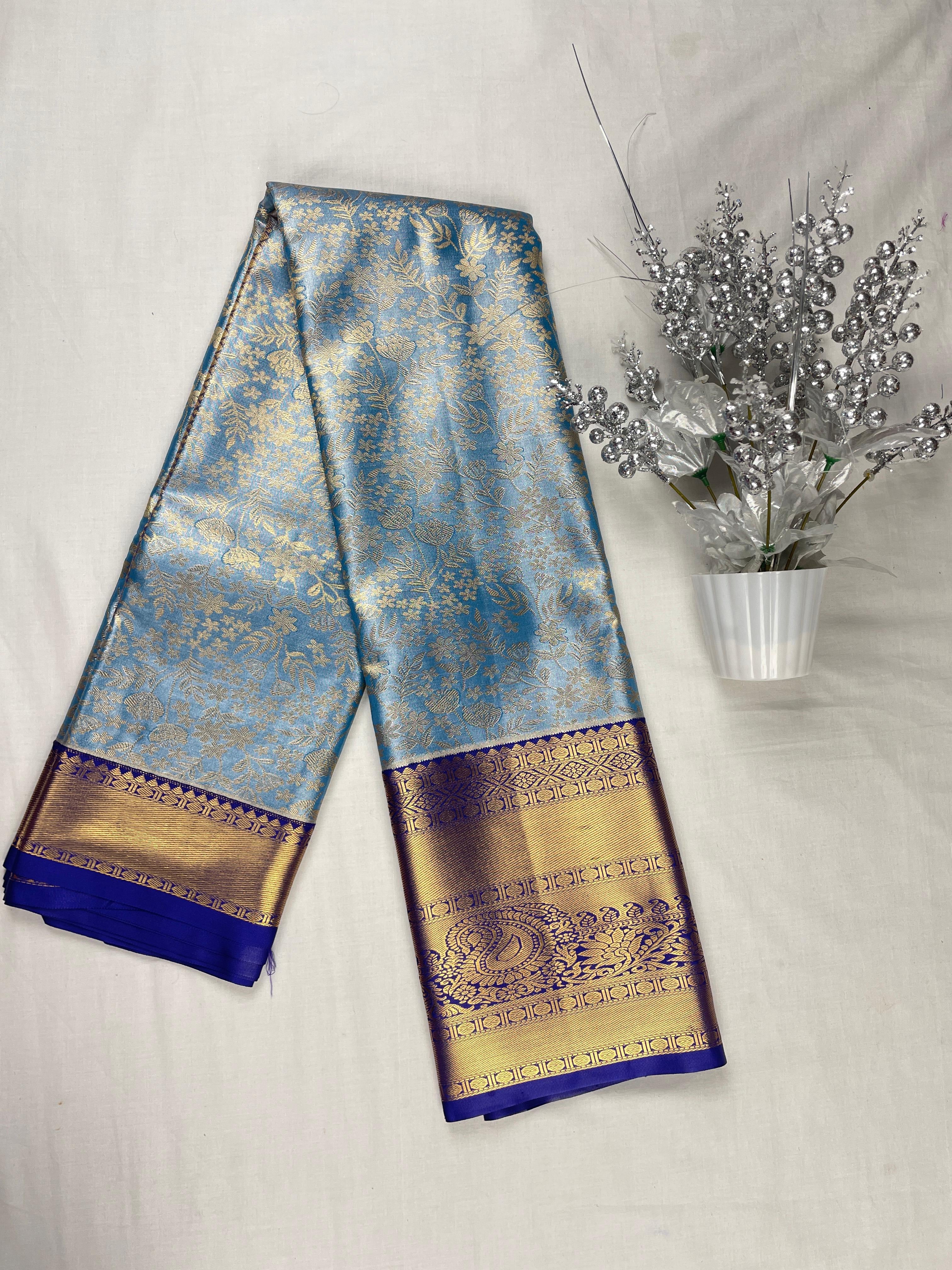 Mini Kanchi  Pattu Bridal  Tissue Sarees