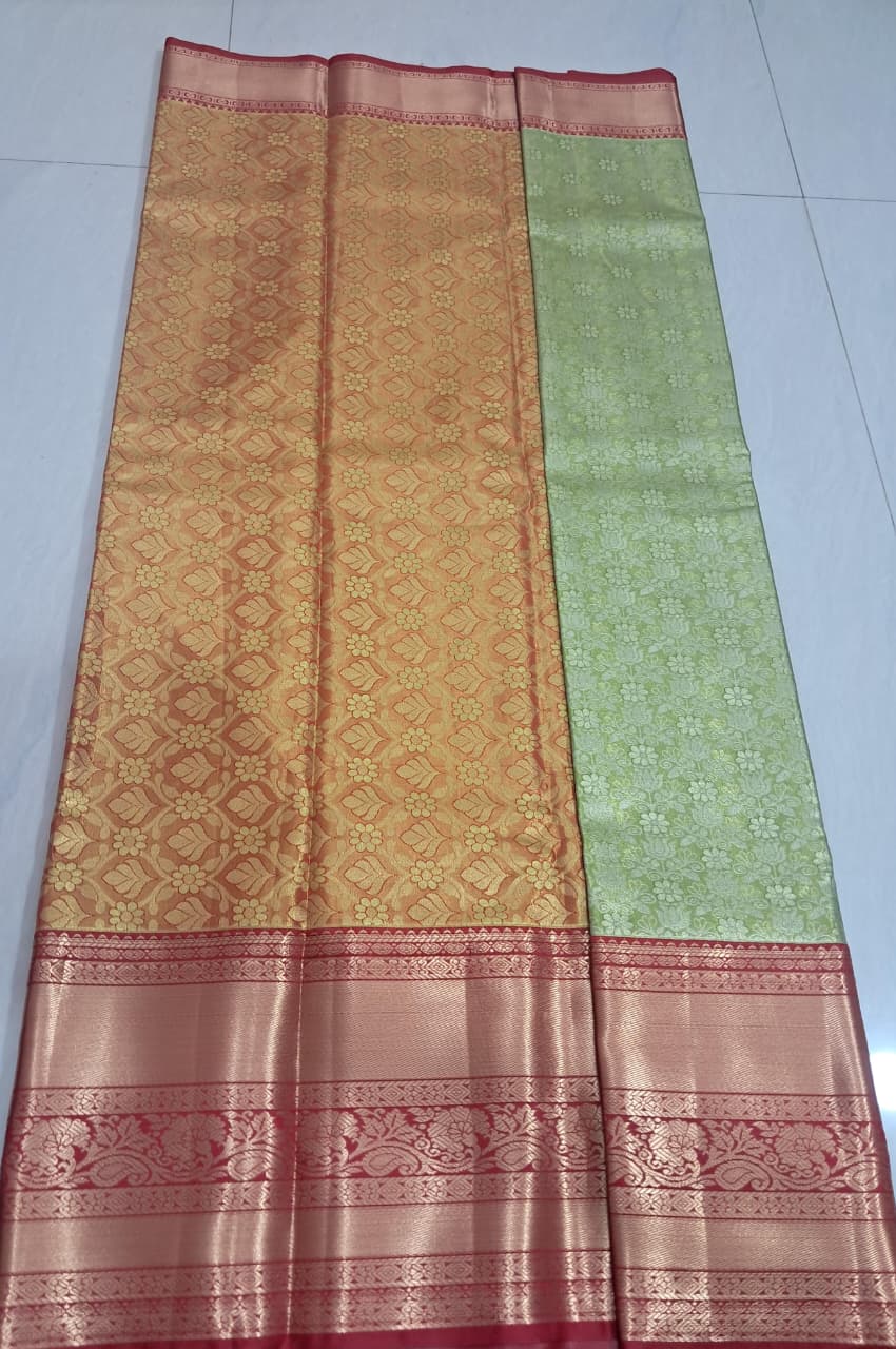 Mini Kanchi  Pattu Bridal  Tissue Sarees