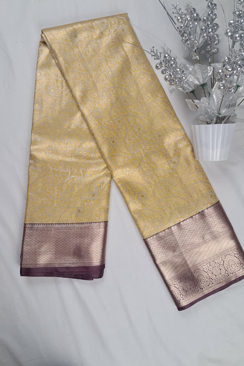 Mini Kanchi  Pattu Bridal  Tissue Sarees