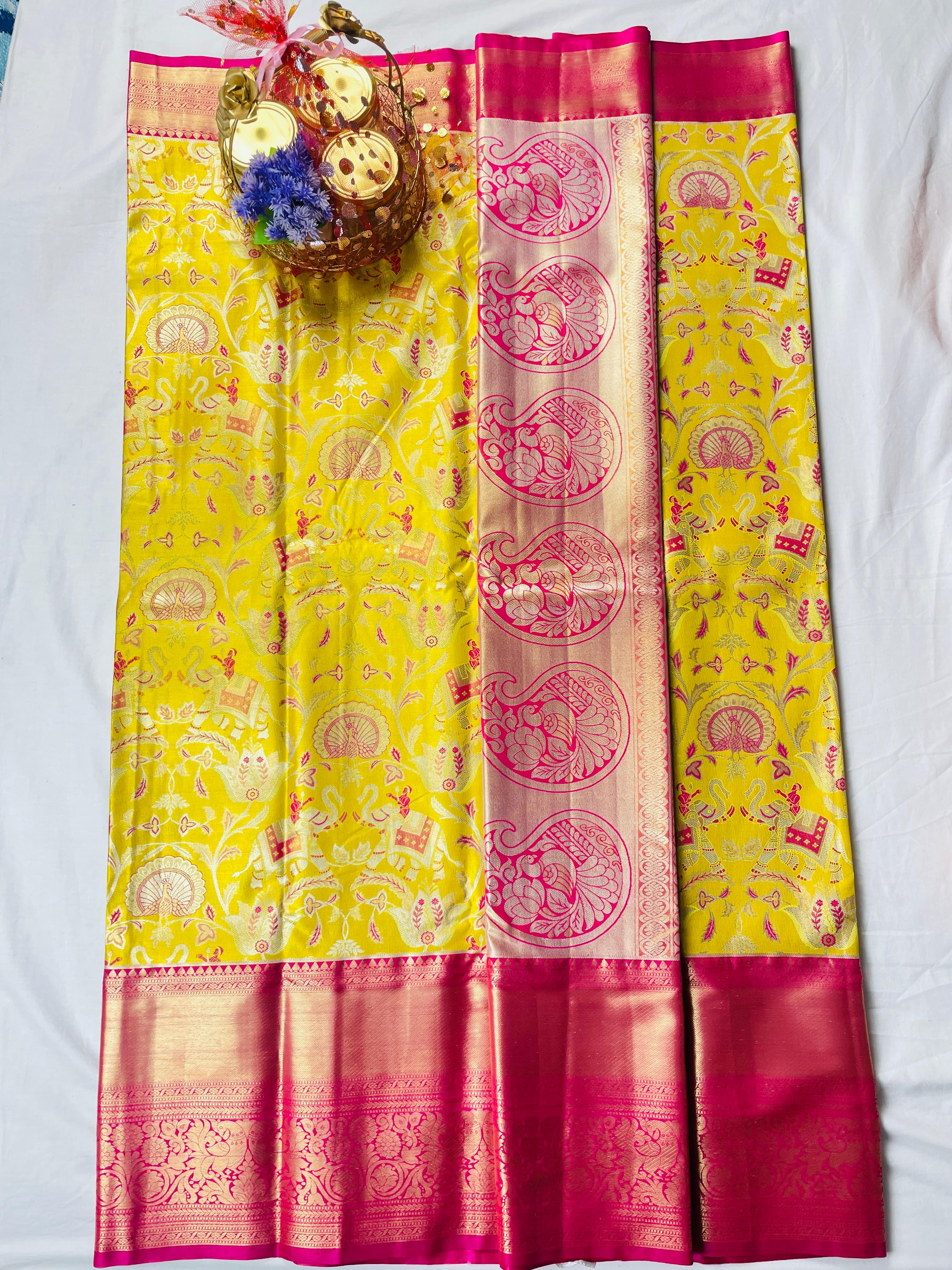 Mini Kanchipattu Bridal Tissue Saree