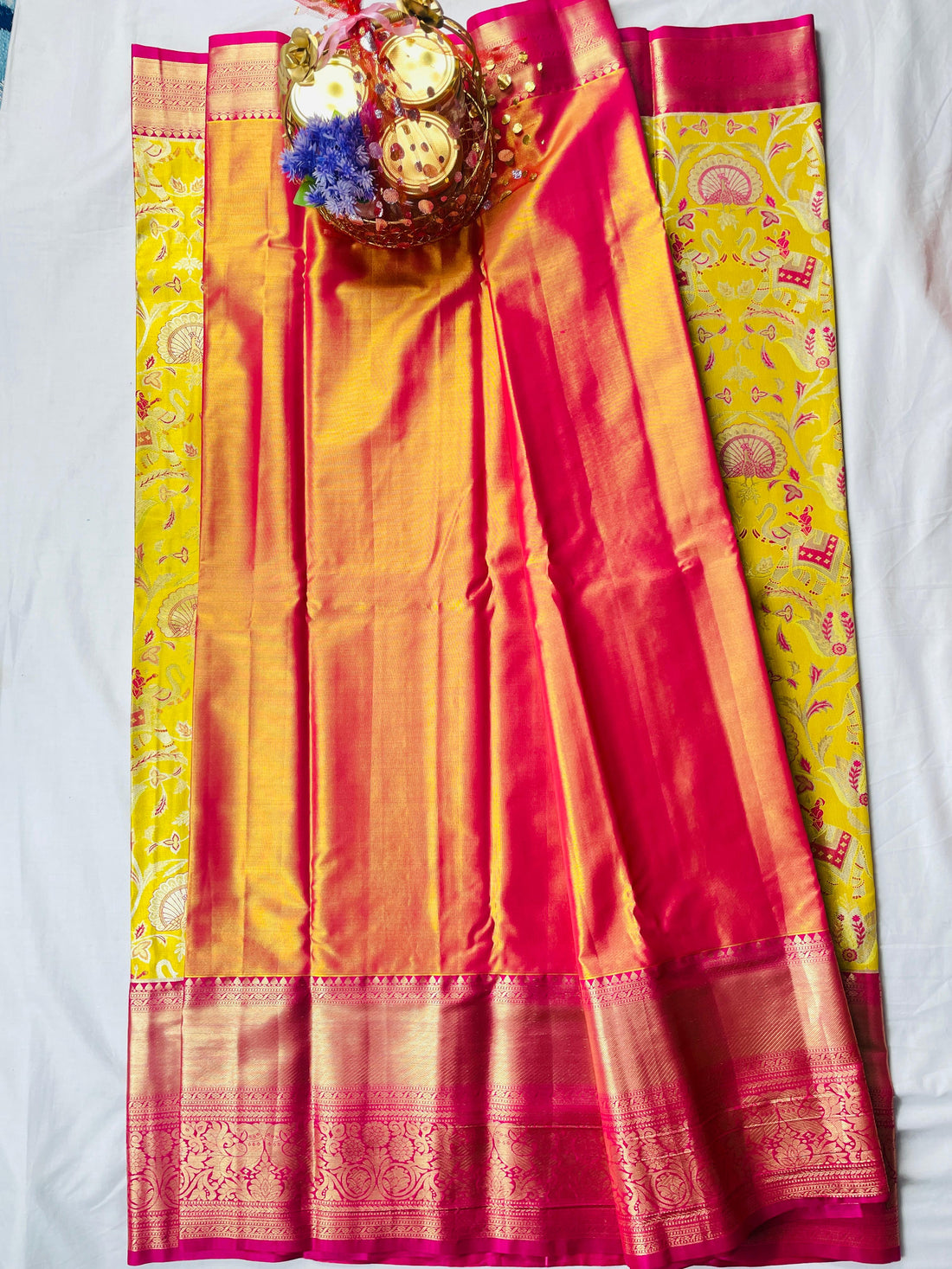 Mini Kanchipattu Bridal Tissue Saree