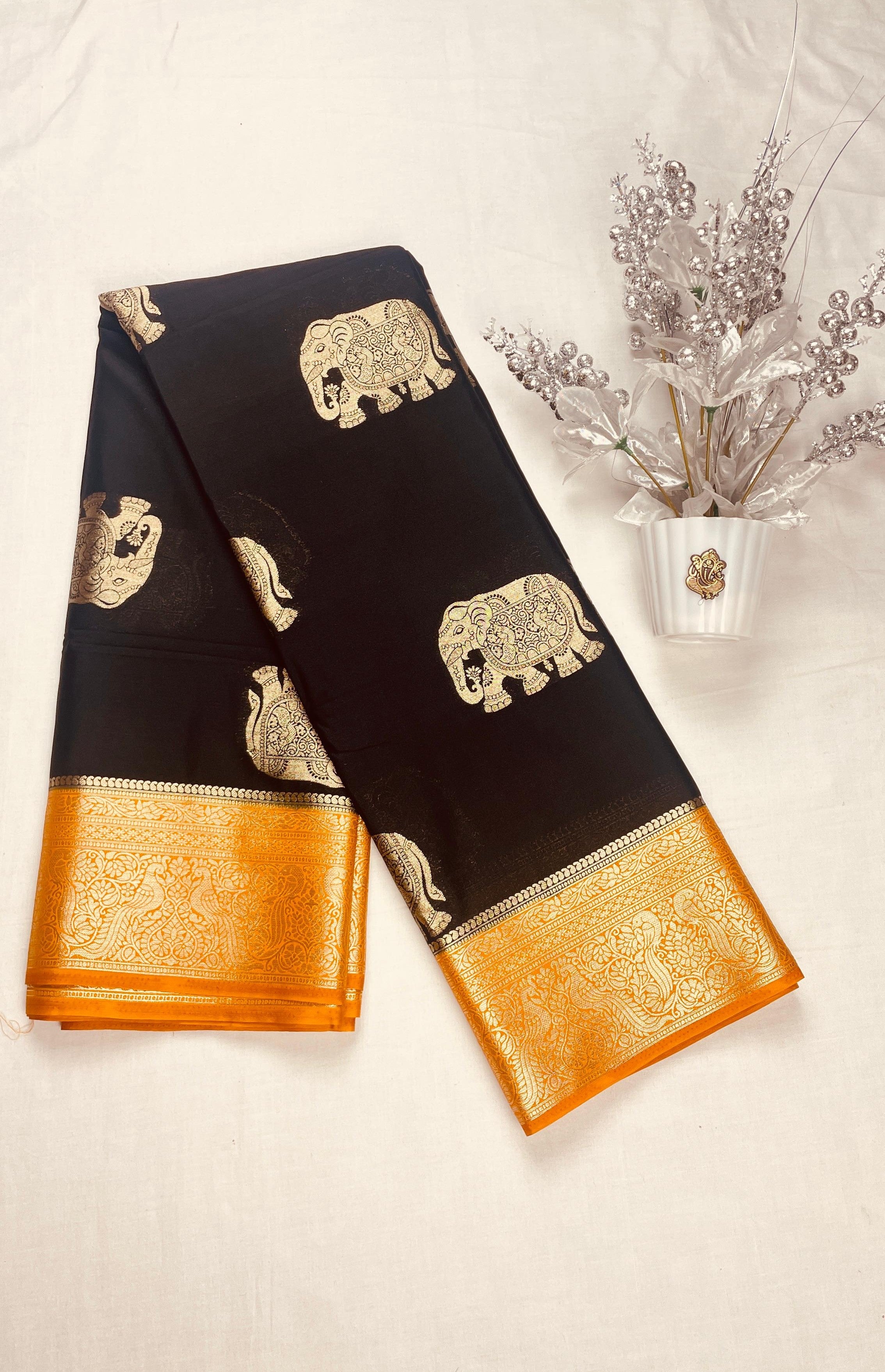 Mysore Crep Party Wear Sarees