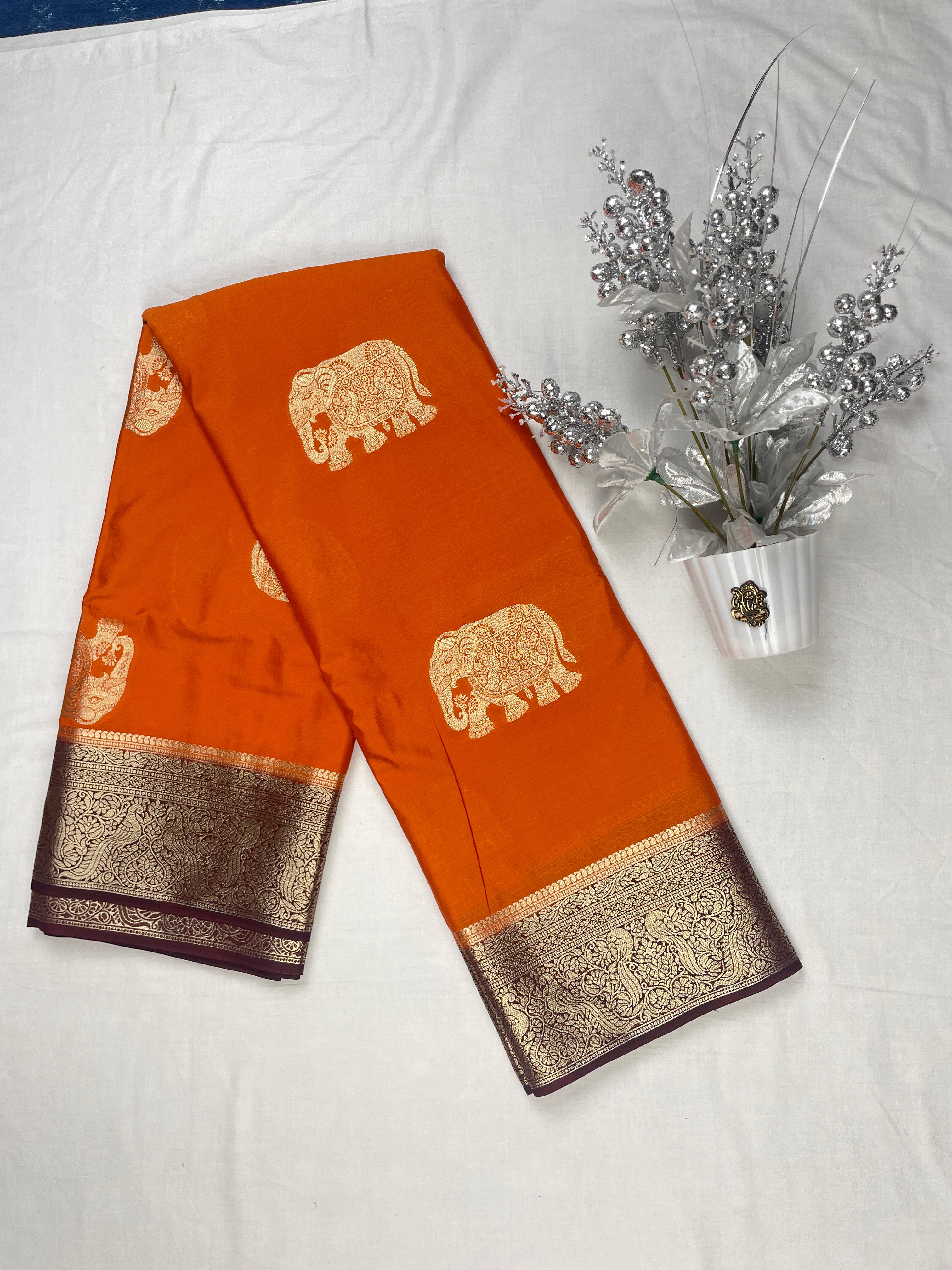 Mysore Crep Party Wear Sarees