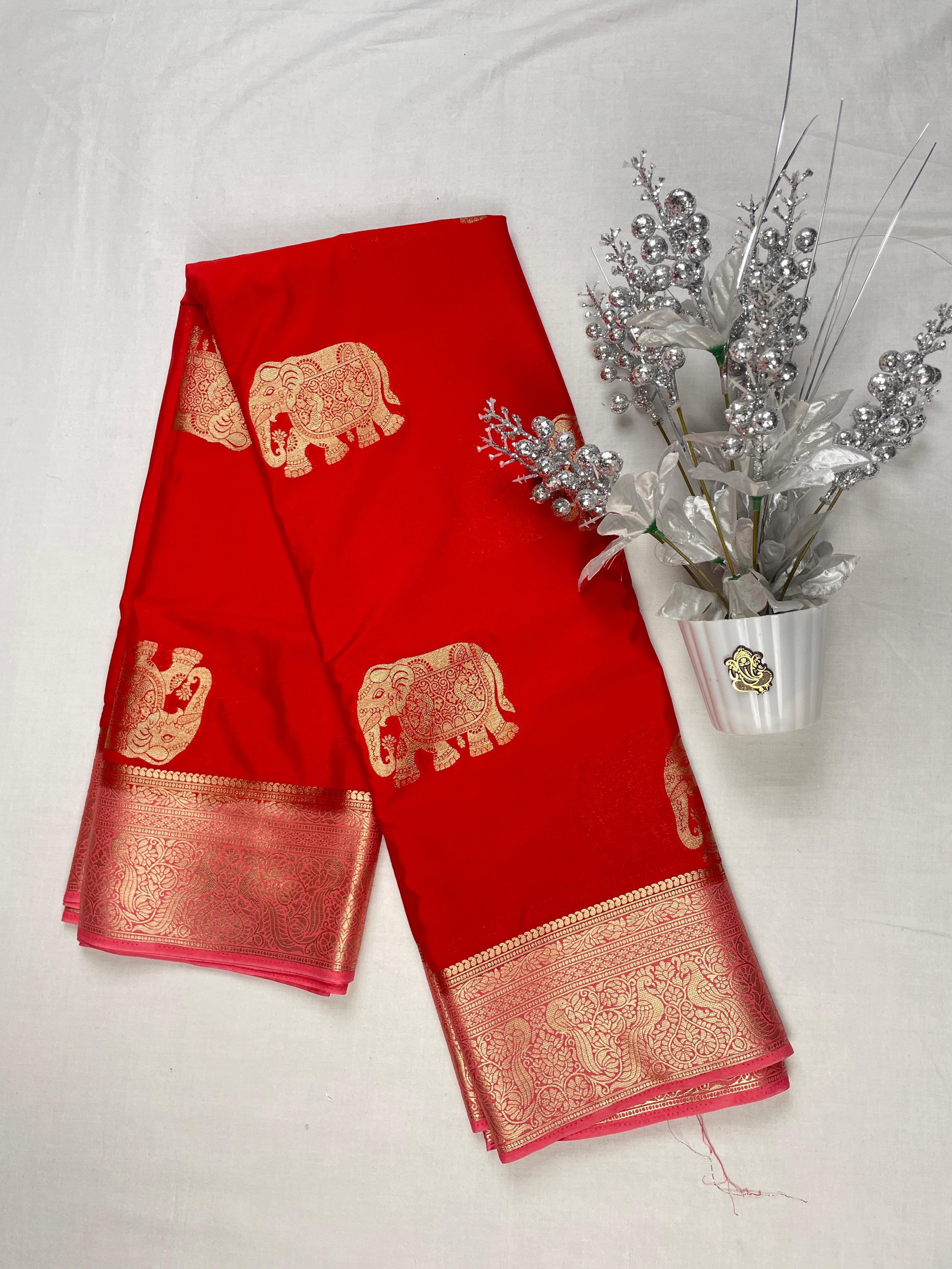 Mysore Crep Party Wear Sarees