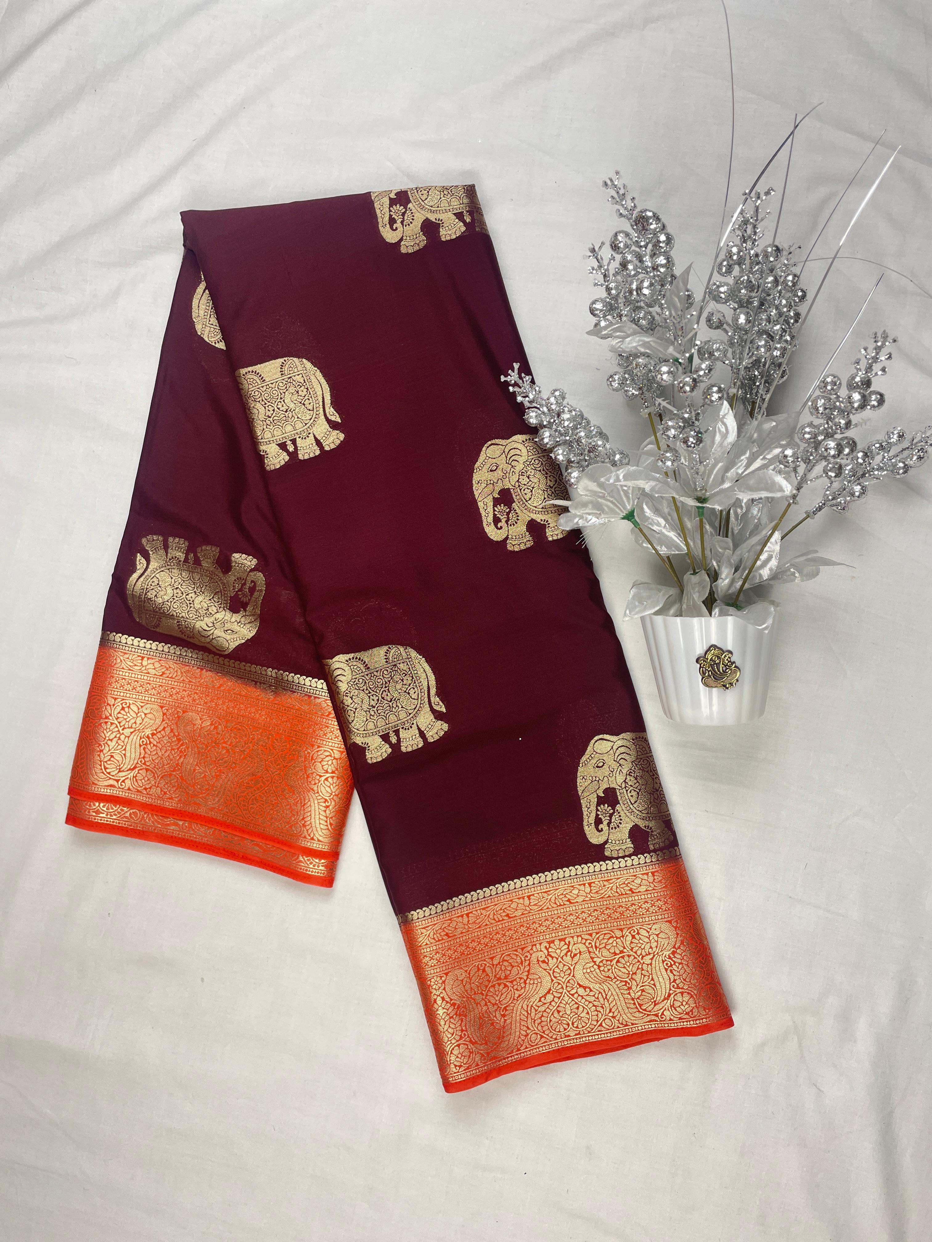Mysore Crep Party Wear Sarees