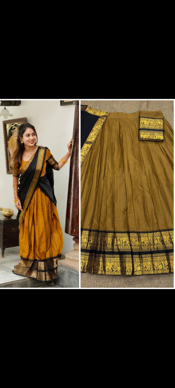 South Indian Style Kanchi Cotton Half Sarees