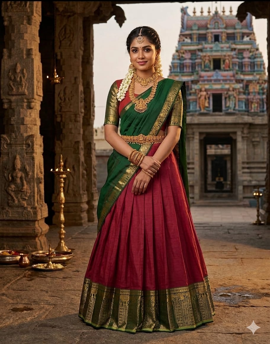 South Style Kanchi Cotton Half Sarees