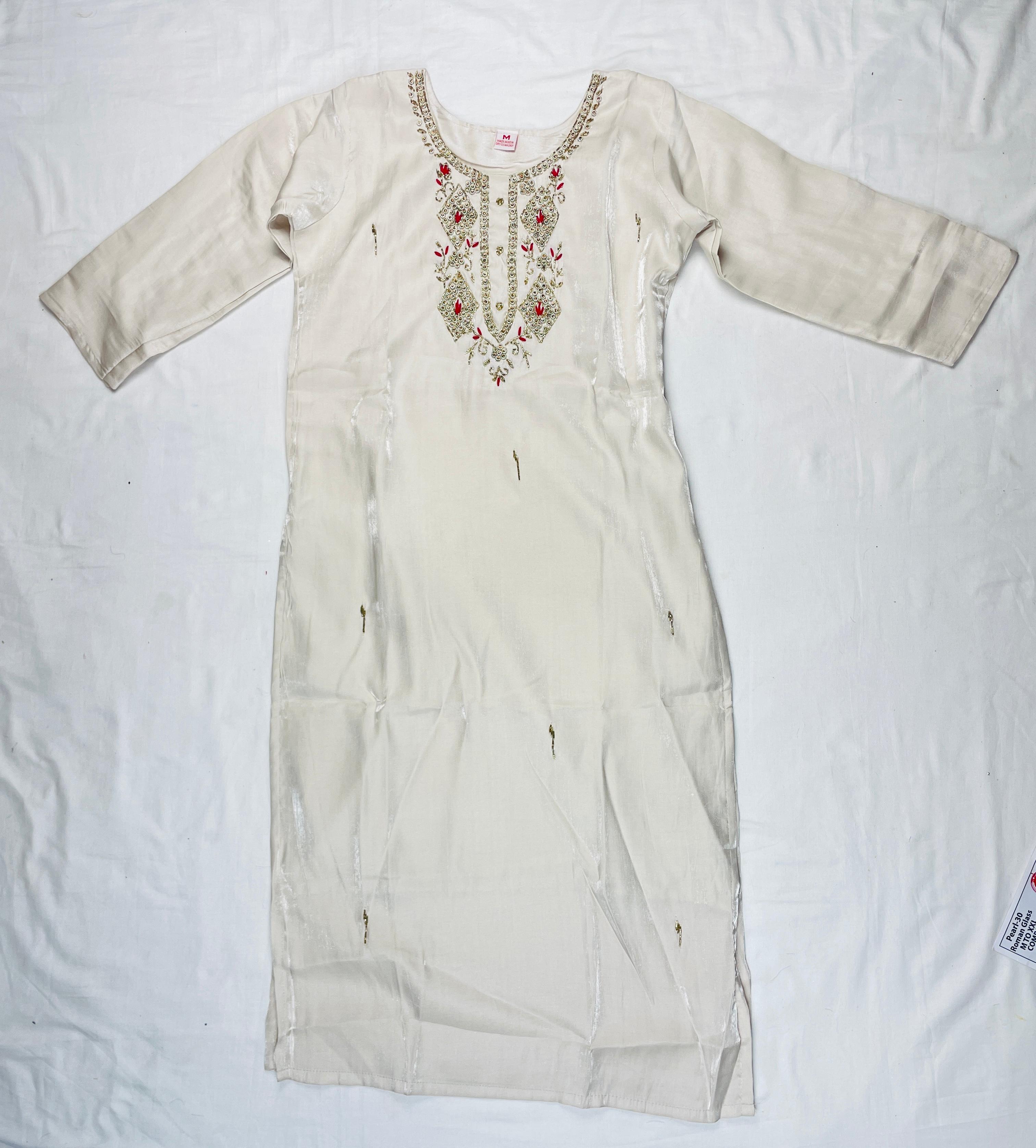Pure Mul glassy cotton 3 piece kurti set