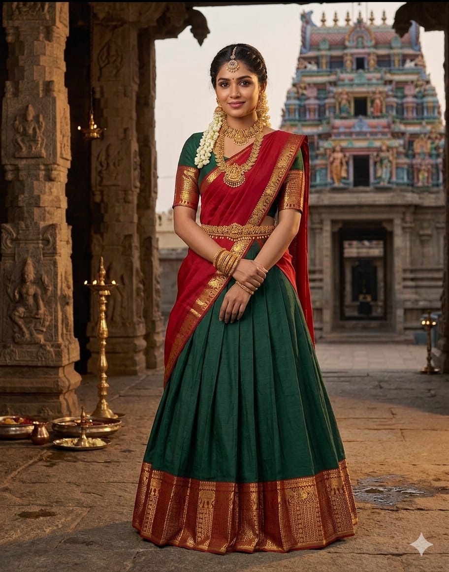 South Style Kanchi Cotton Half Sarees