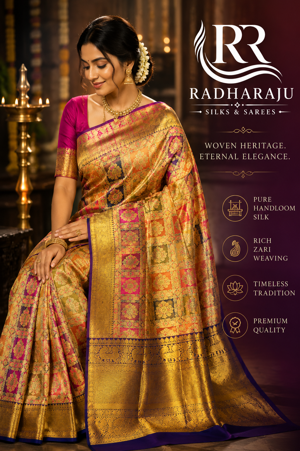 Kanchipattu Bridal sarees Pure handloom 4k weaving with Silk mark certified