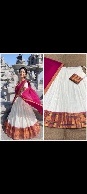 South Indian Style Kanchi Cotton Half Sarees