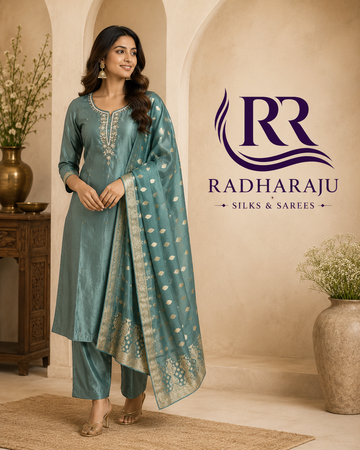 Mul Glassy fancy 3 piece Kurti set