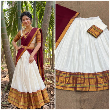 South Indian Style Kanchi Cotton Half Sarees