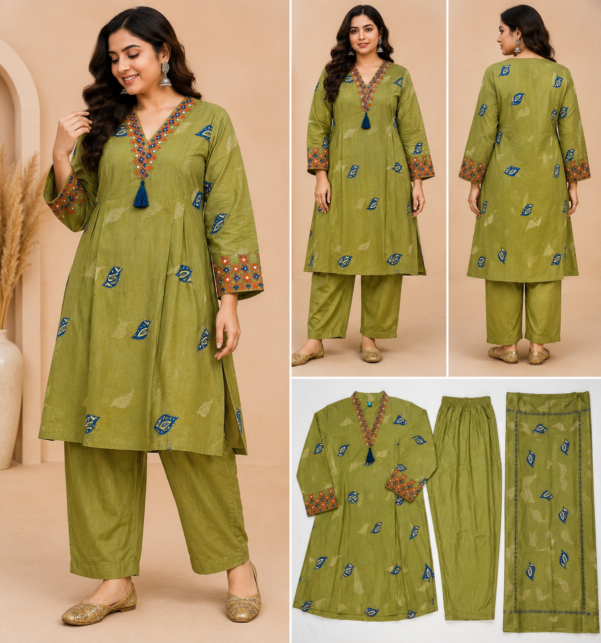 Pure Cotton 3 piece Kurti set