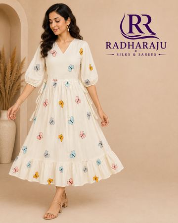 Pure Chanderi Cotton frock