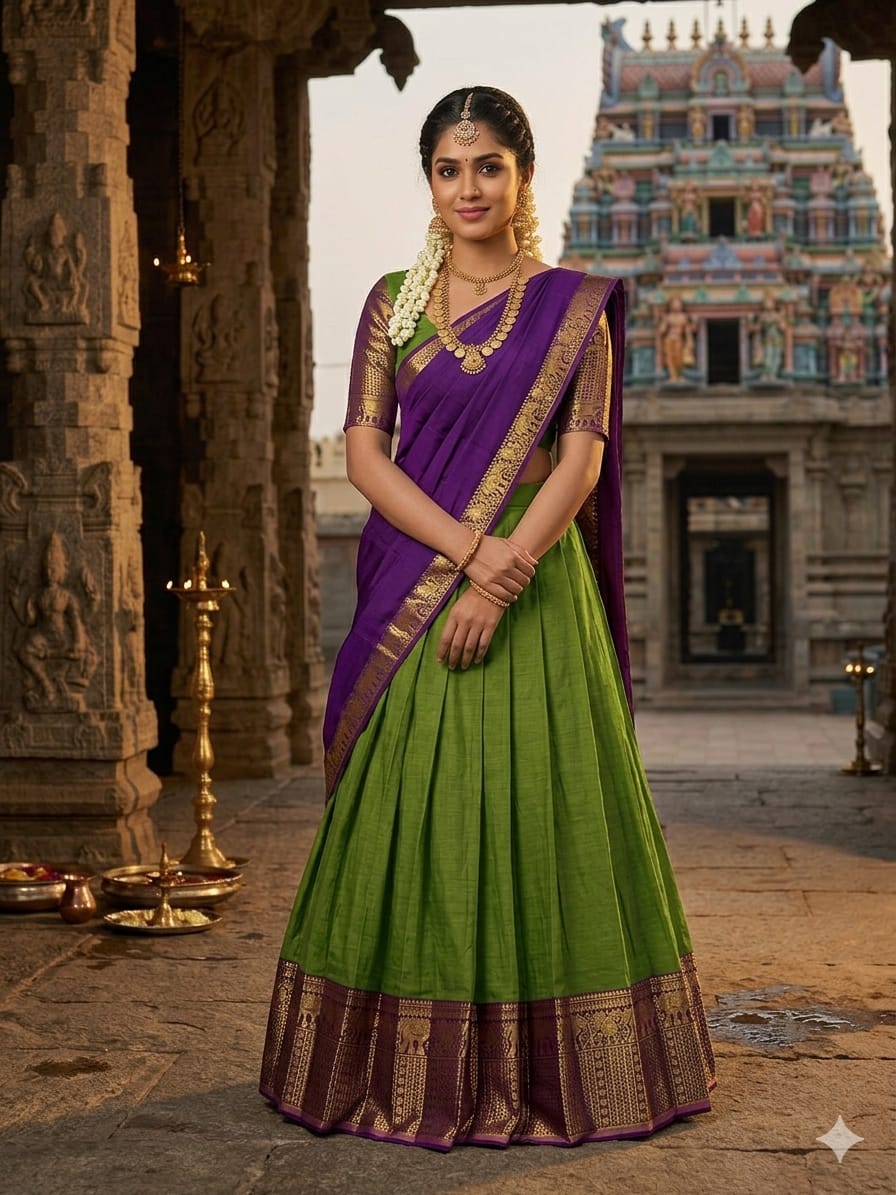 South Style Kanchi Cotton Half Sarees