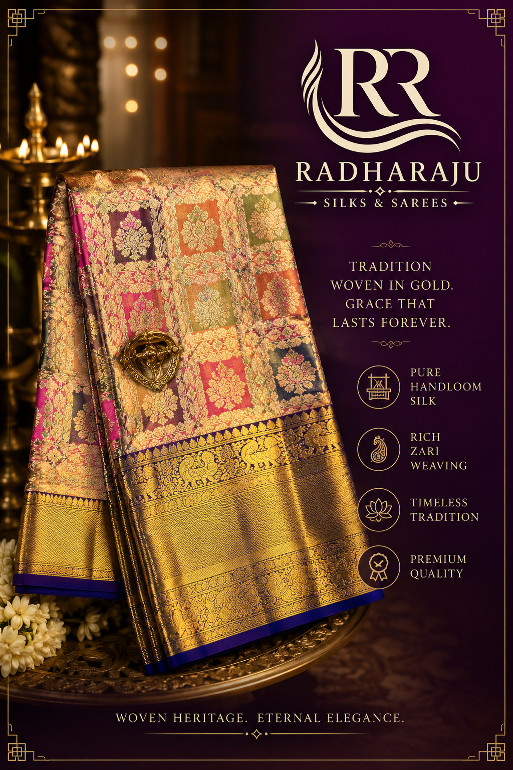 Kanchipattu Bridal sarees Pure handloom 4k weaving with Silk mark certified