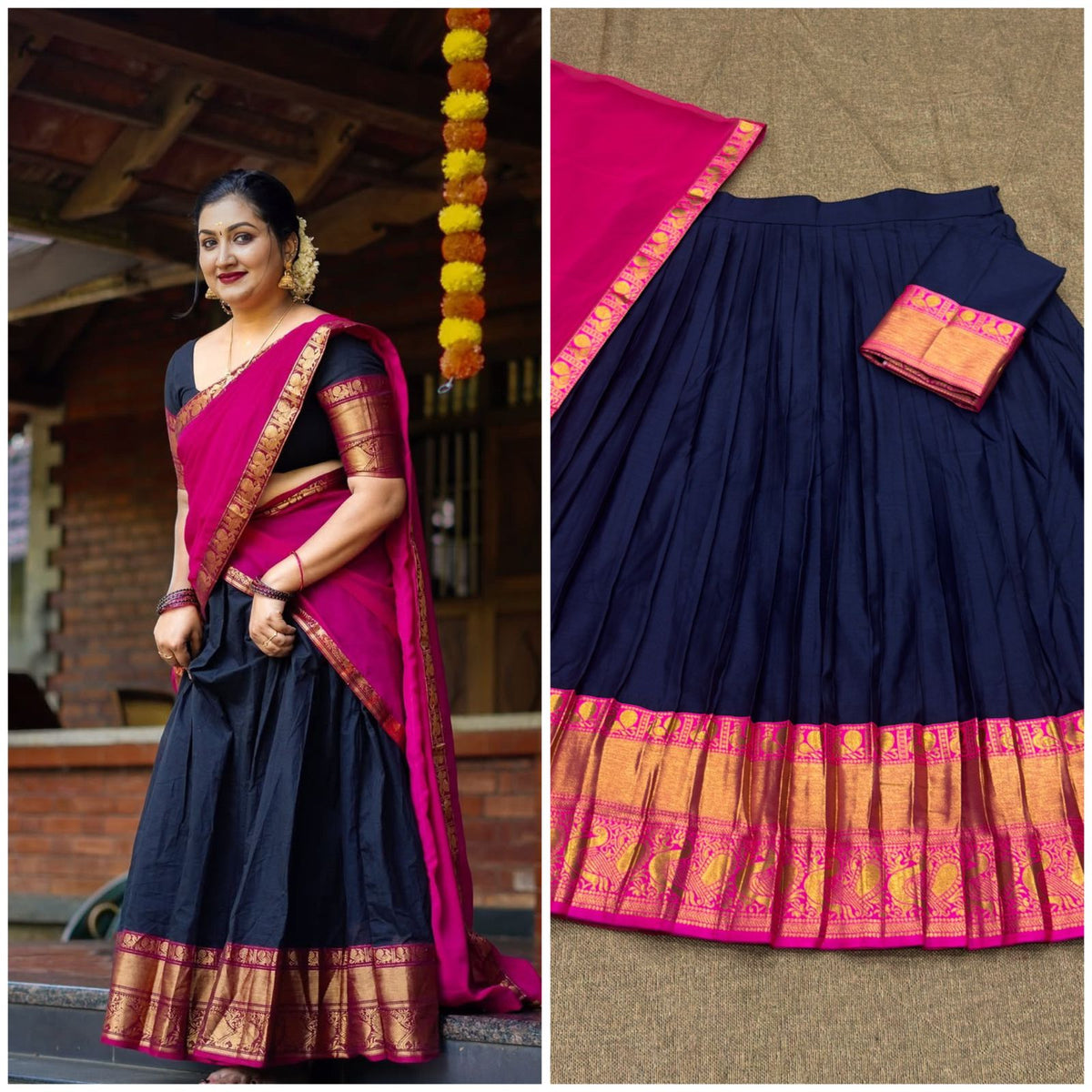 South Style Kanchi Cotton Half Sarees