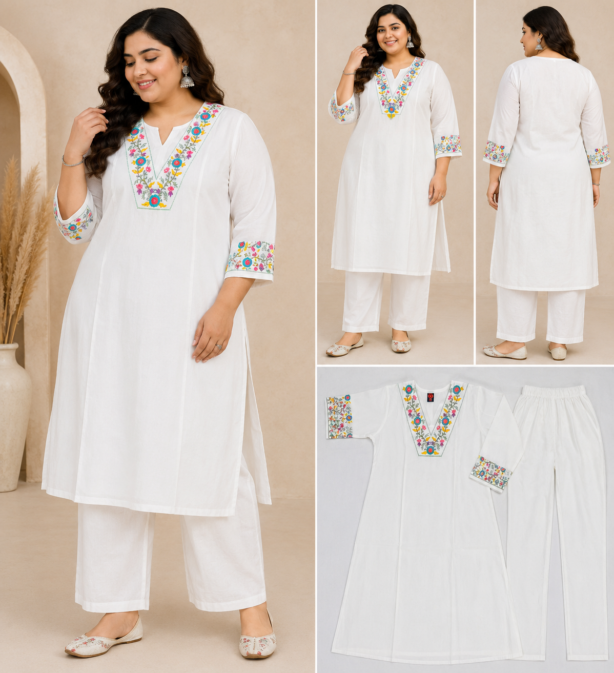 Mul fancy 2 piece kurti set