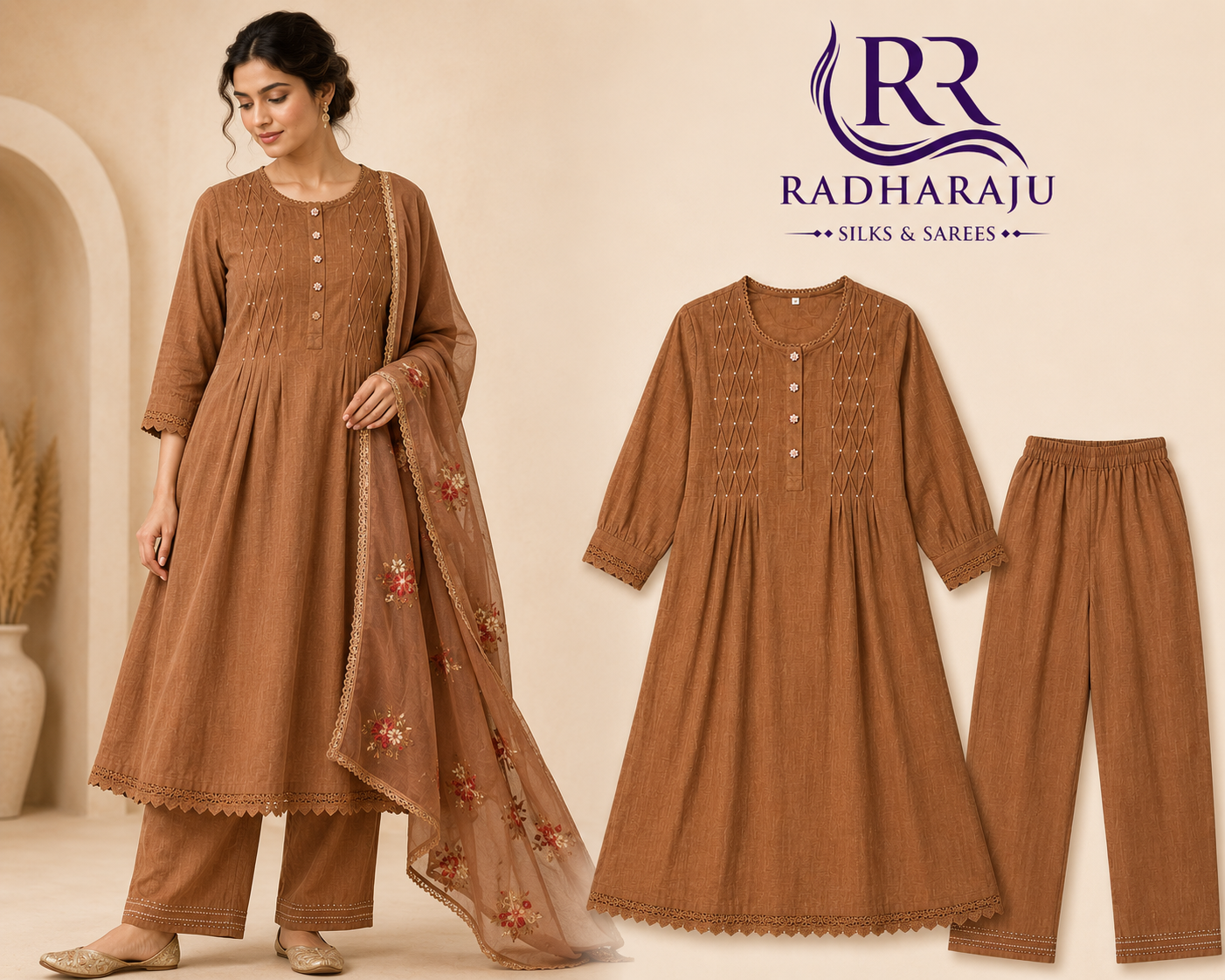 Pure cotton 2 piece kurti set